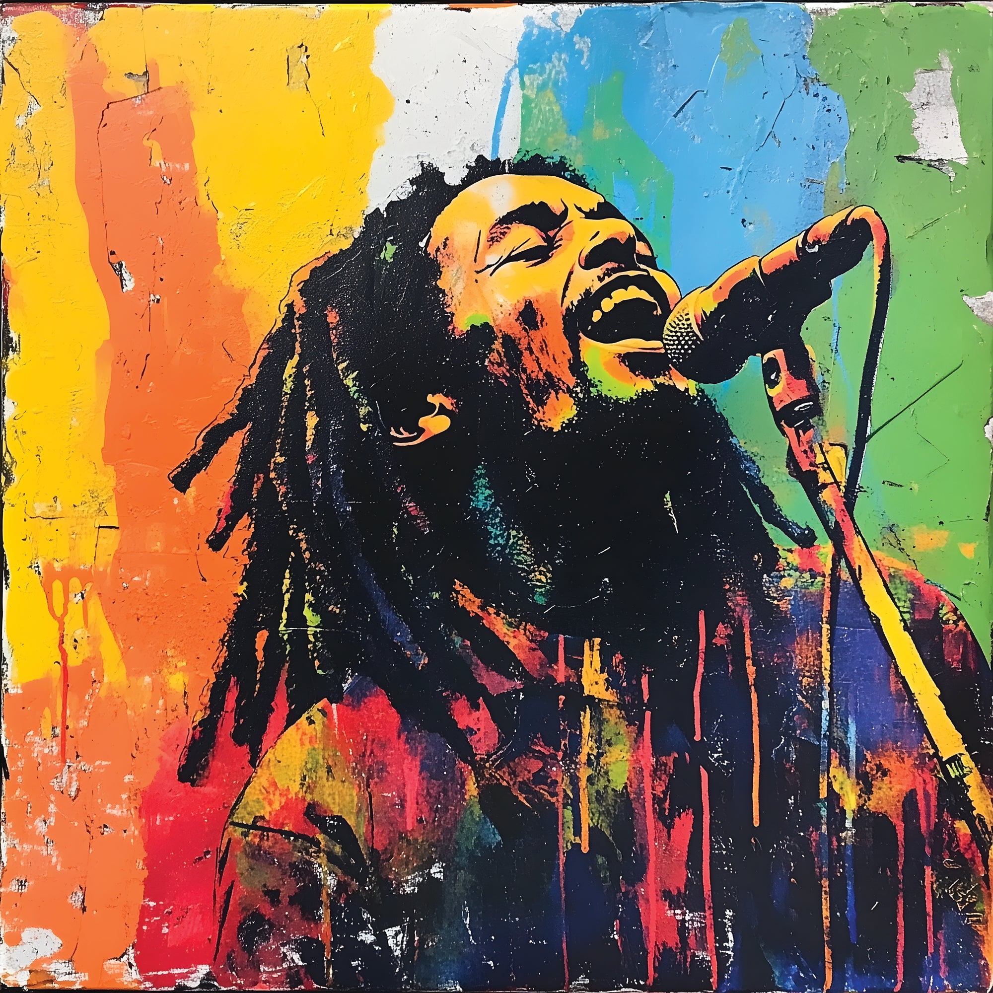 Tableau Bob Marley Chanteur Légendaire - Déco Murale Moderne - Fabulartz.fr