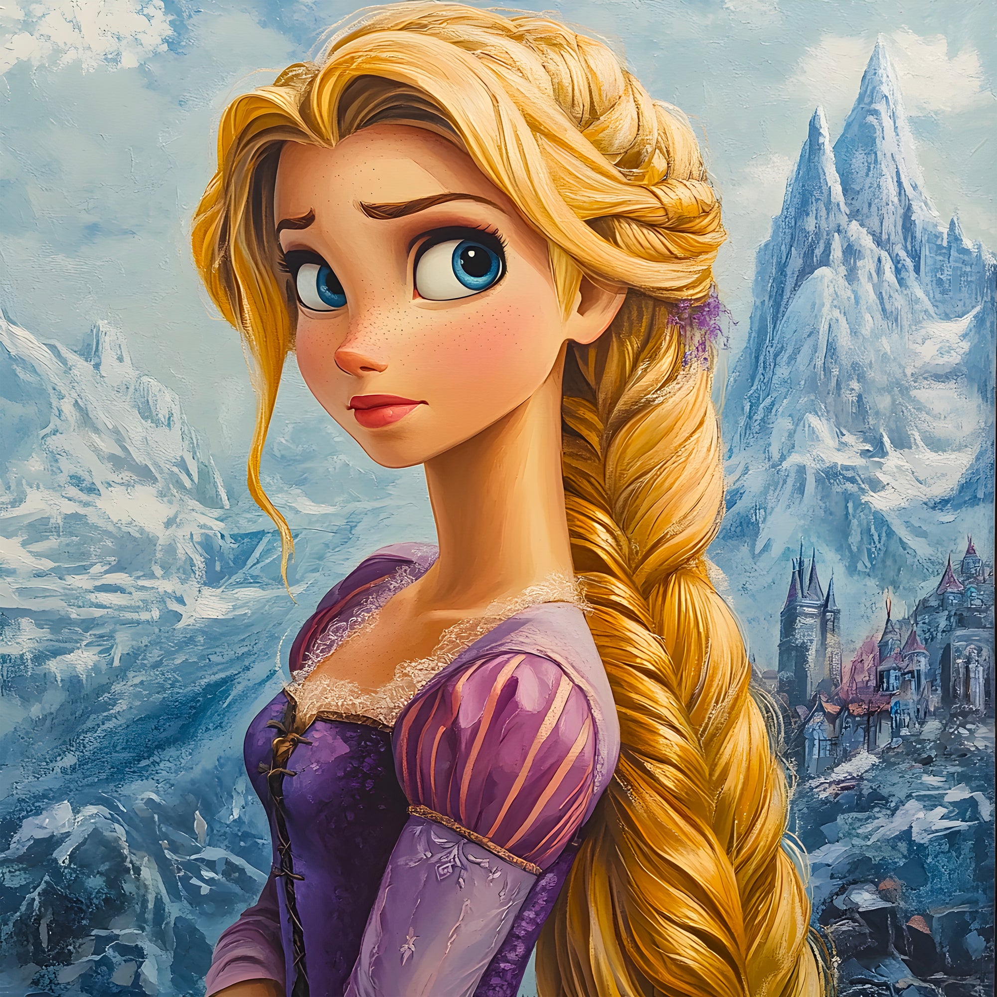 Tableau Raiponce Dans Les Montagnes - Décoration Murale - Fabulartz.fr