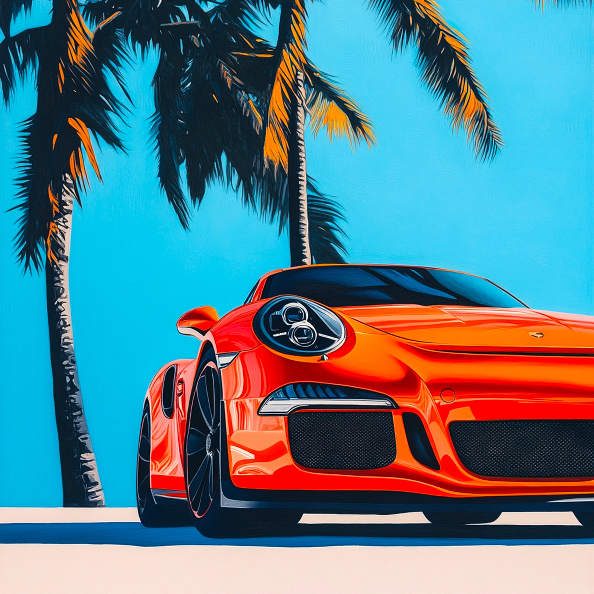 Tableau Porsche Sous les Palmiers – Décoration Murale Design - Fabulartz.fr