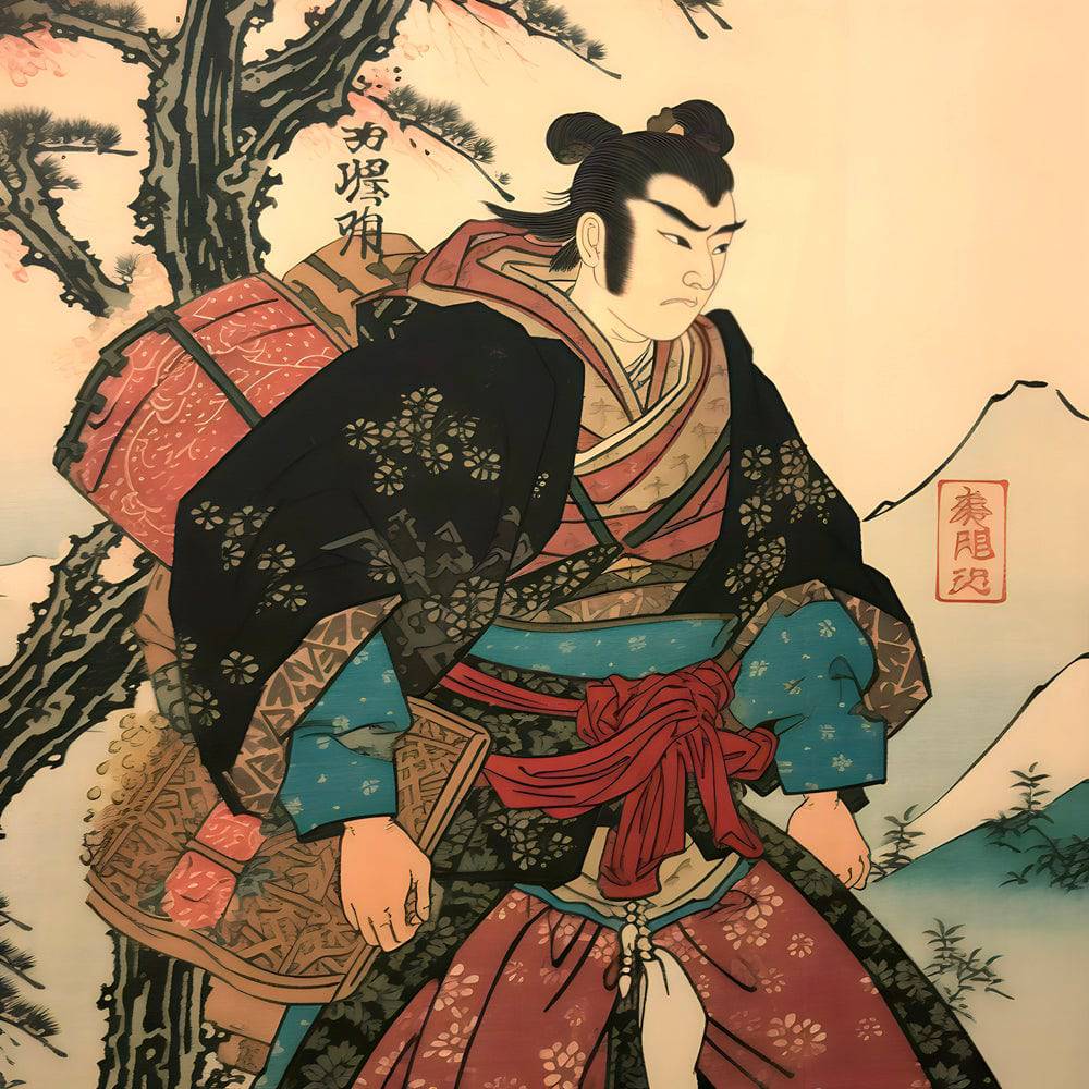 Samouraï en Pensée - Tableau Japonais - Fabulartz.fr 
