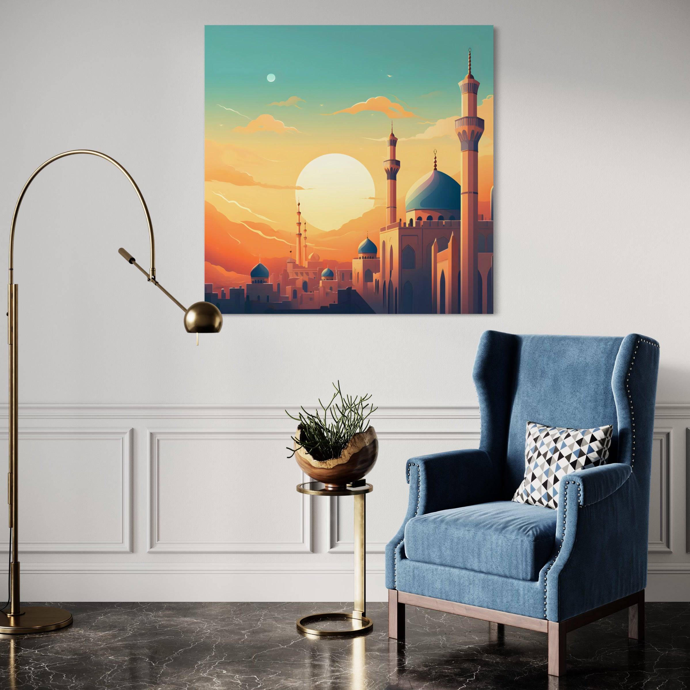 Sérénité au Coucher du Soleil - Tableau Oriental - Fabulartz.fr