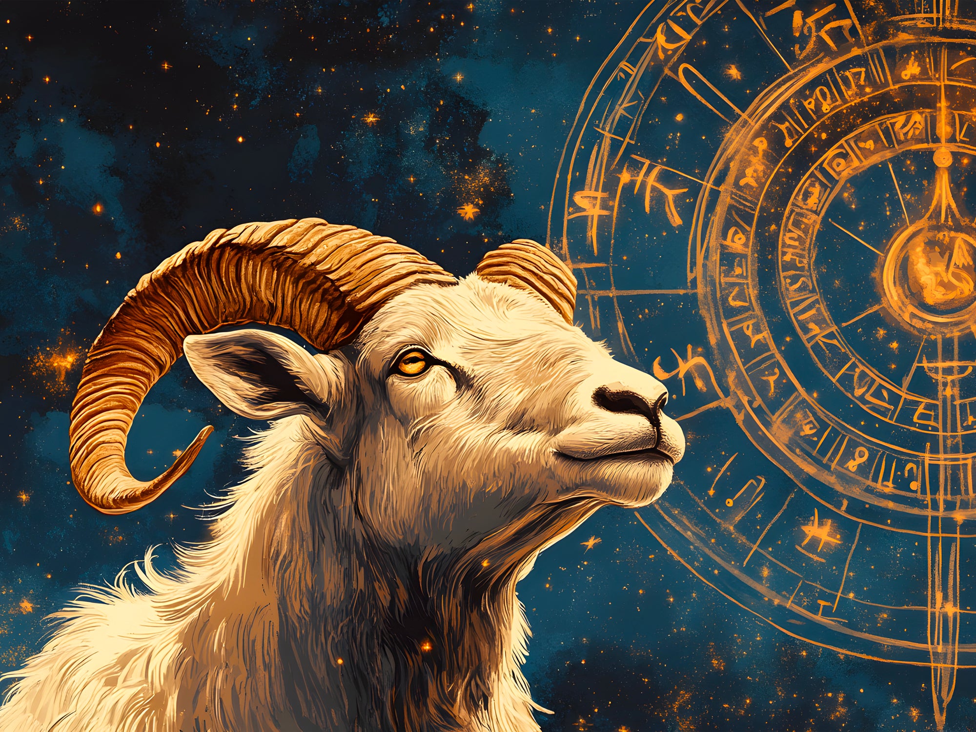 Tableau Signe Astrologique Bélier Portrait - Décoration Murale - Fabulartz.fr