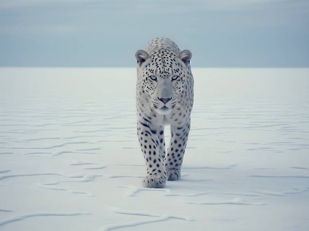 Snowy Elegance - Tableau Léopard - Fabulartz.fr