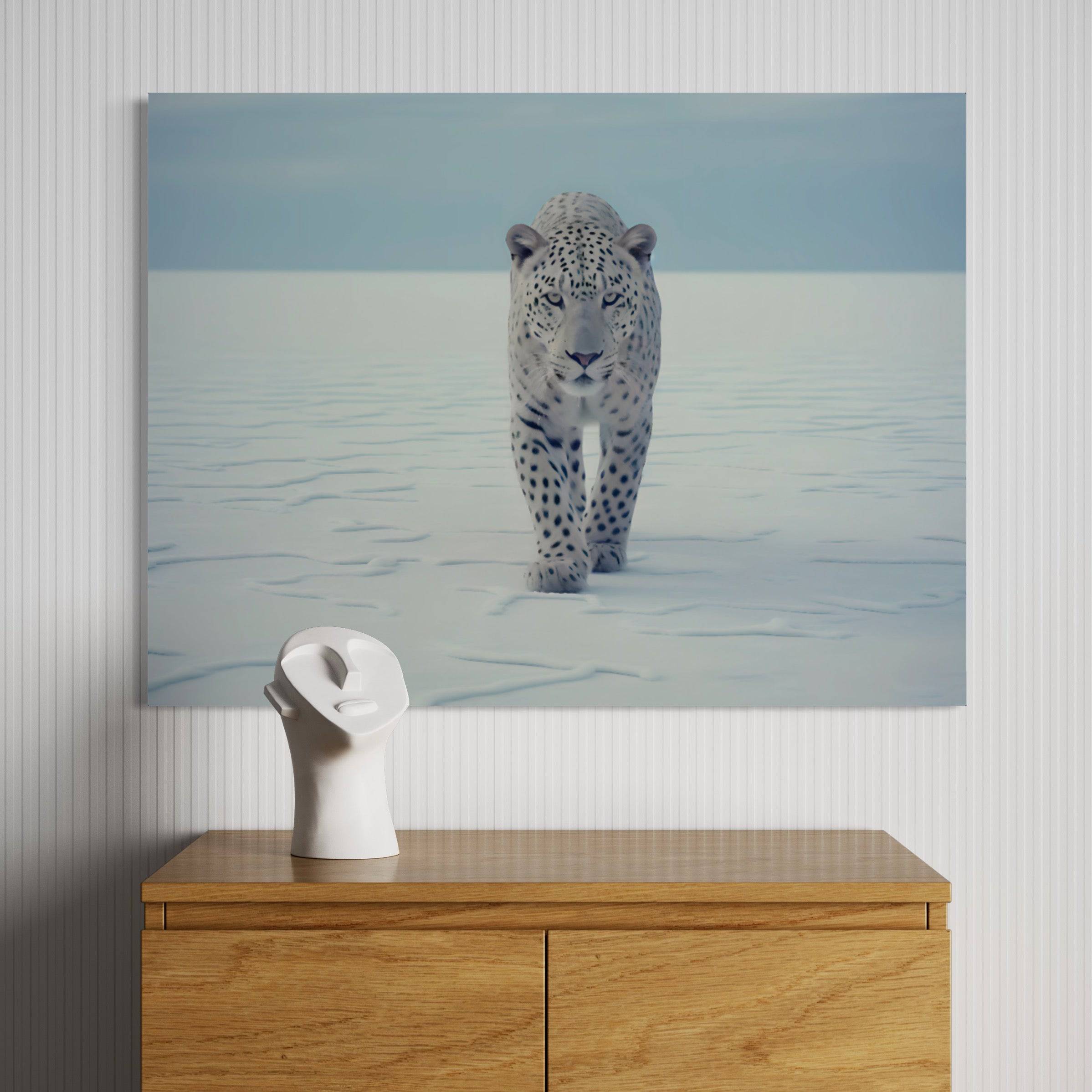 Snowy Elegance - Tableau Léopard - Fabulartz.fr