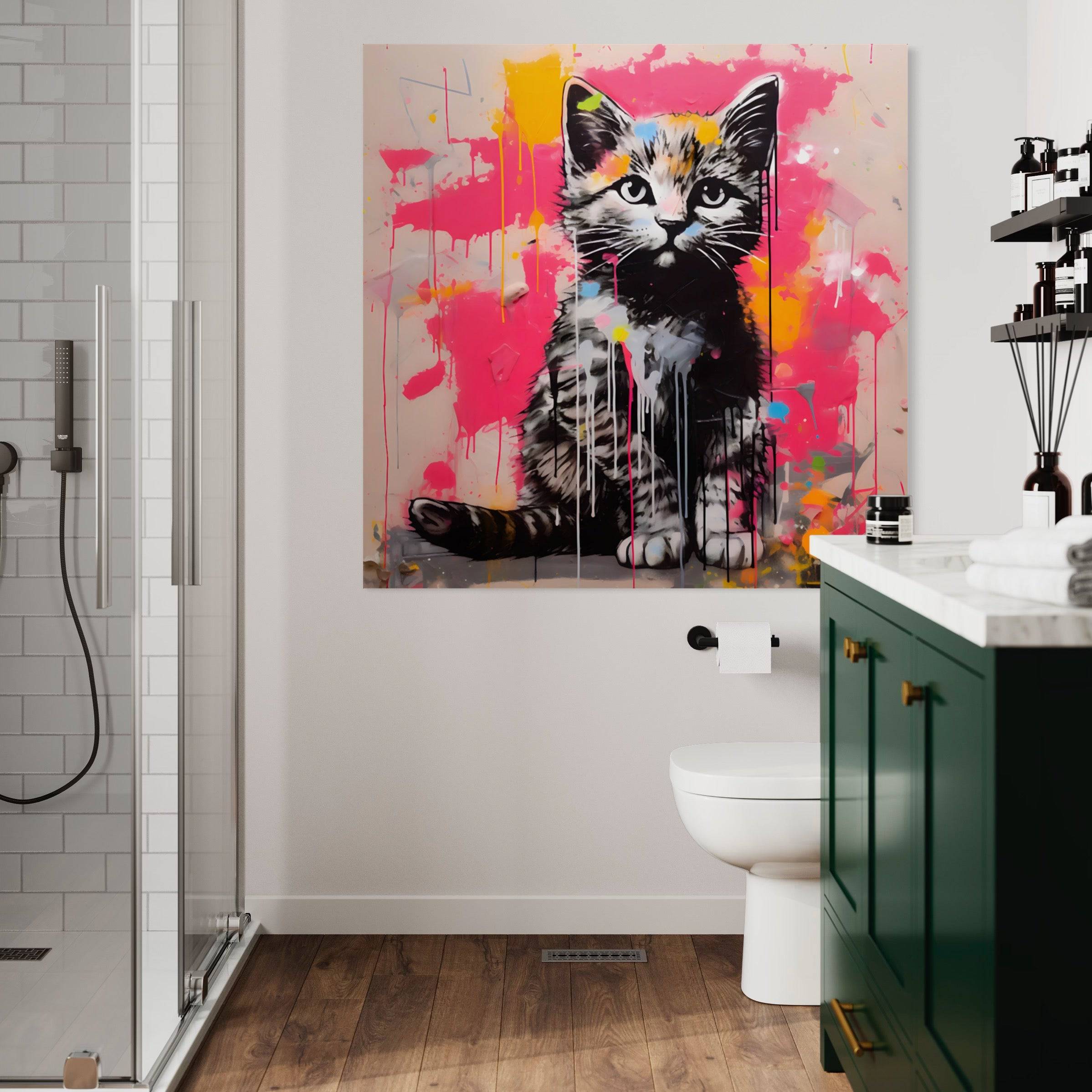 Spotty Sensation - Tableau Chat Pop Art - Fabulartz.fr