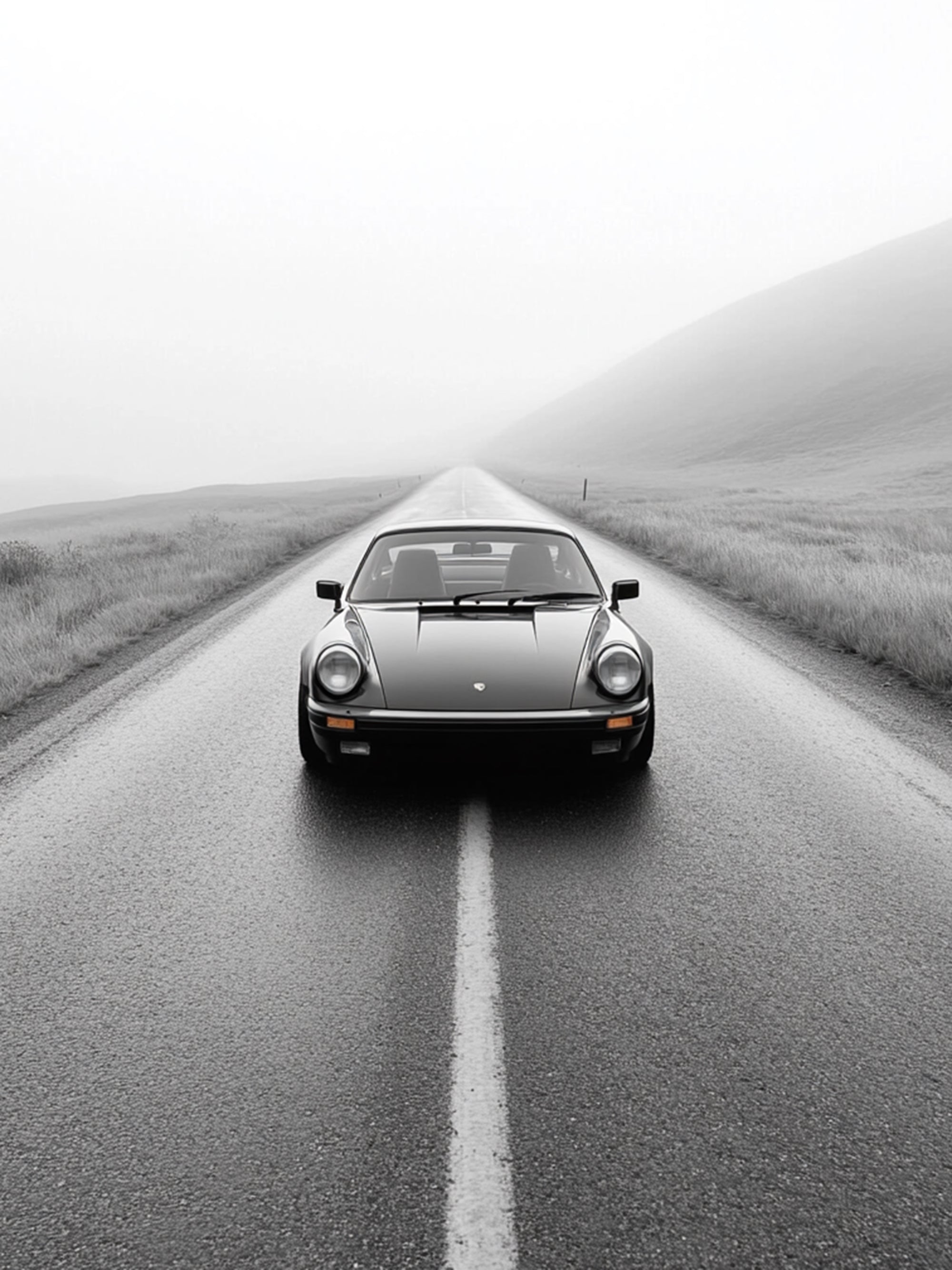 Tableau Porsche Route Brumeuse – Décoration Murale Design - Fabulartz.fr