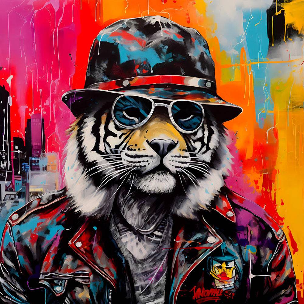 Street Swagger - Tableau Tigre Pop Art - Fabulartz.fr 