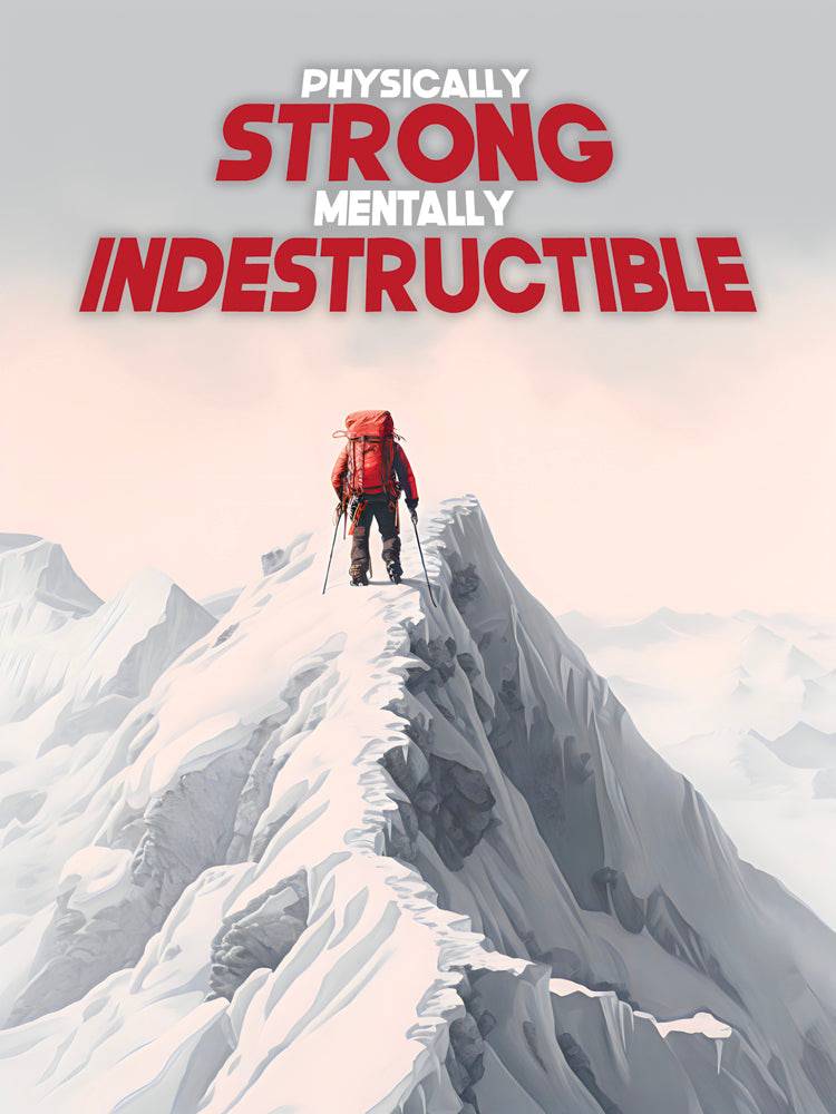 Strong and Indestructible | Tableau Ascension Montagne Motivation - Fabulartz.fr 