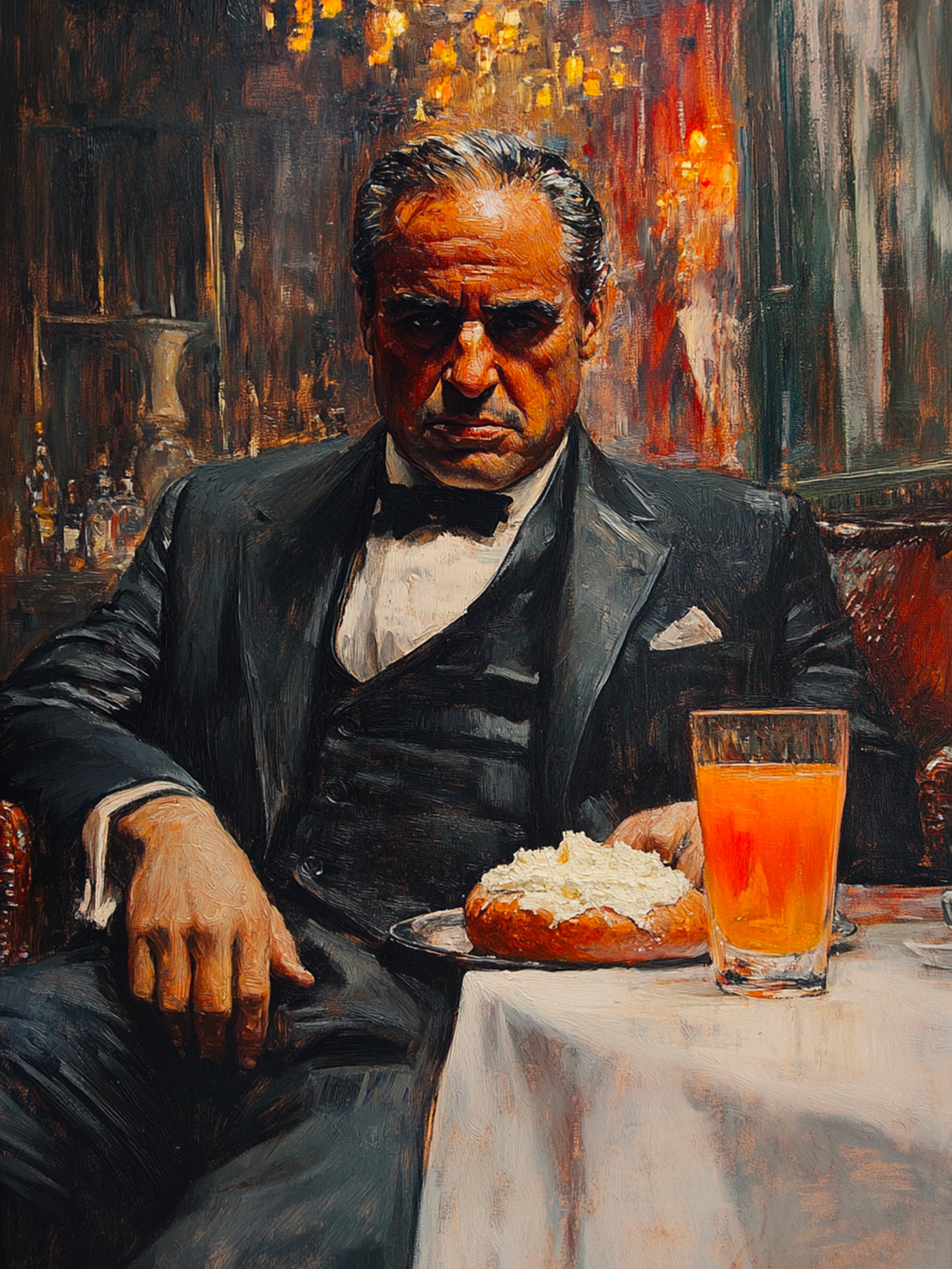 Tableau Mafia - Le Parrain à Table - Décoration Murale - Fabulartz.fr