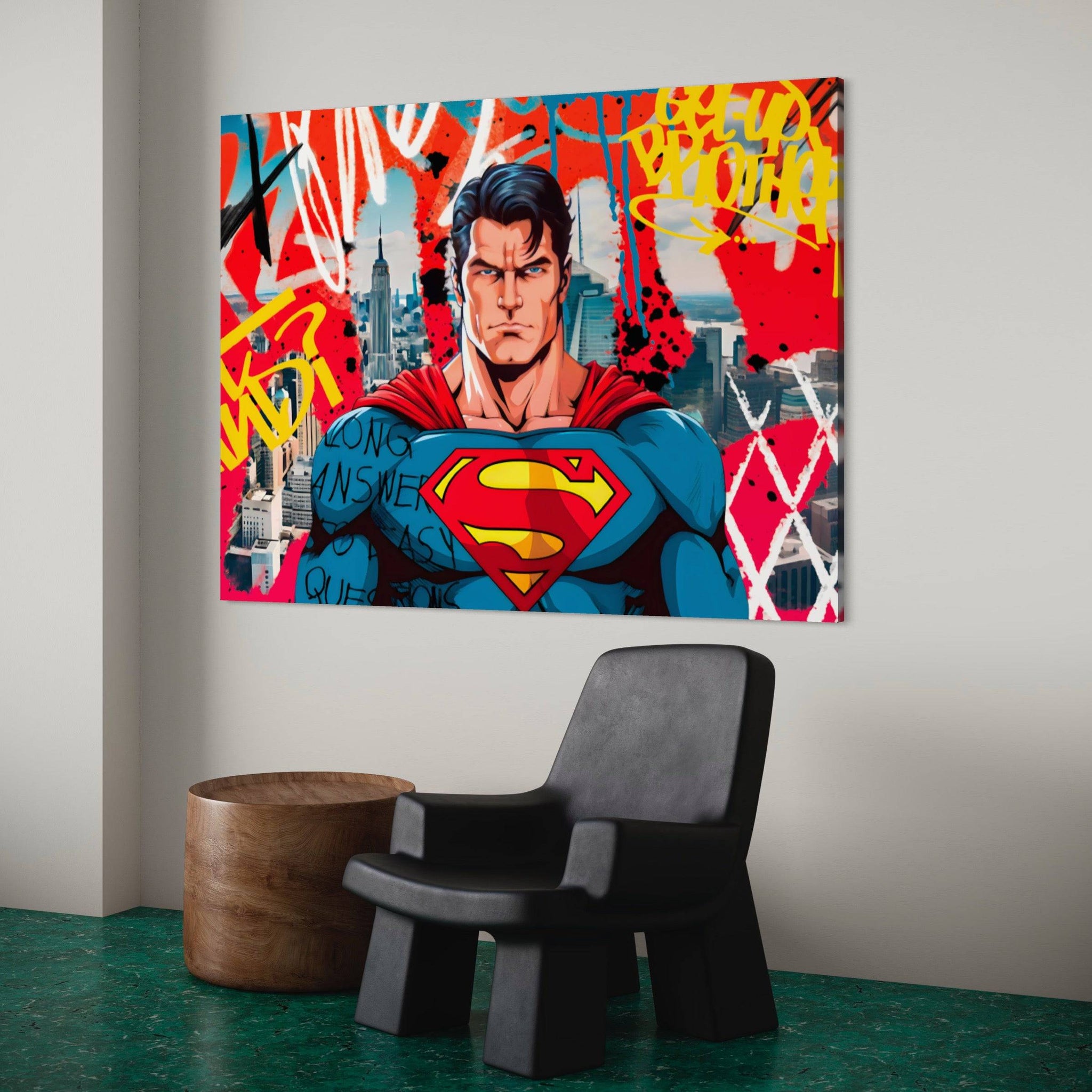 Tableau Pop Art Superman - Décoration Murale Héroïque