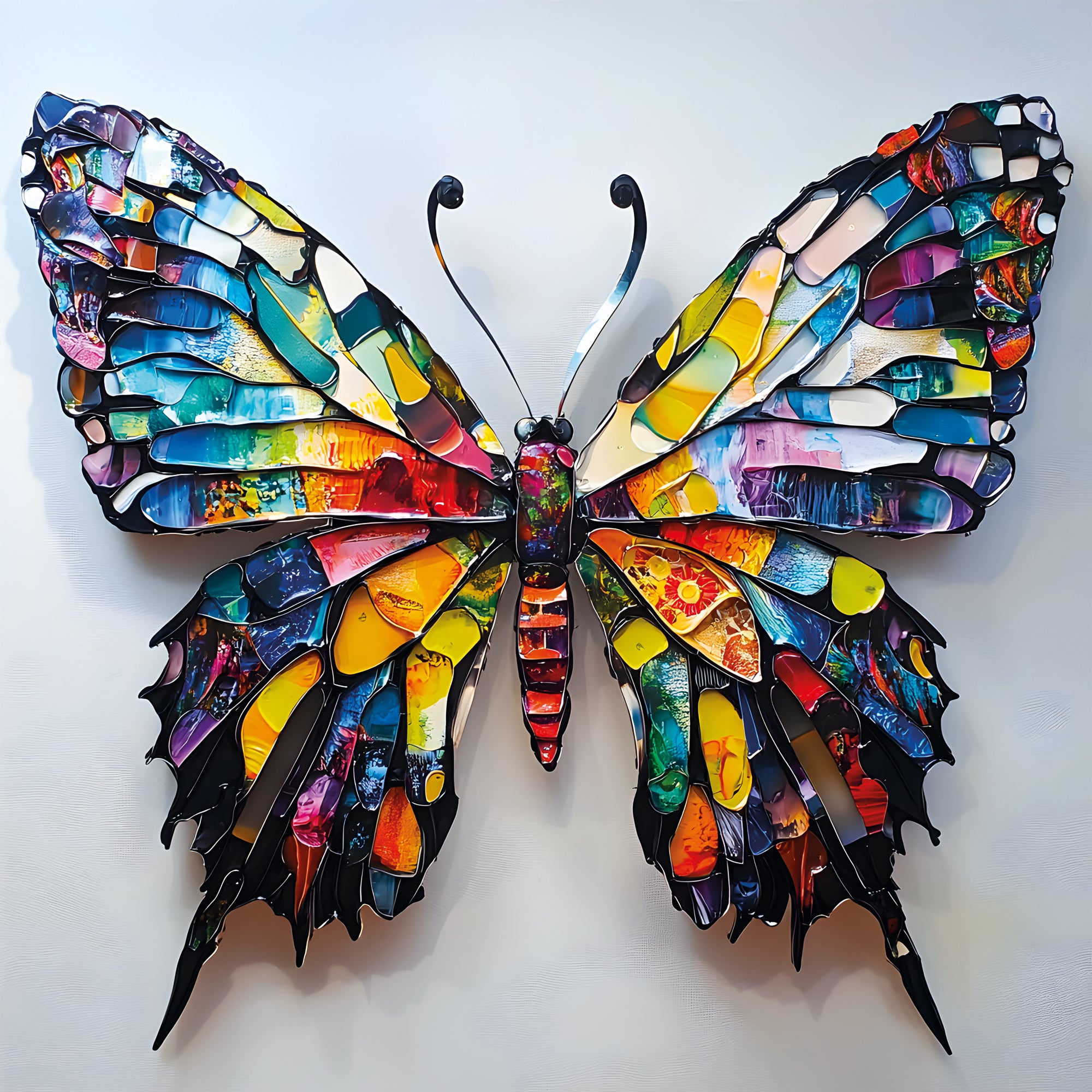 Tableau Papillon Vitrail - Décoration Murale Colorée - Fabulartz.fr