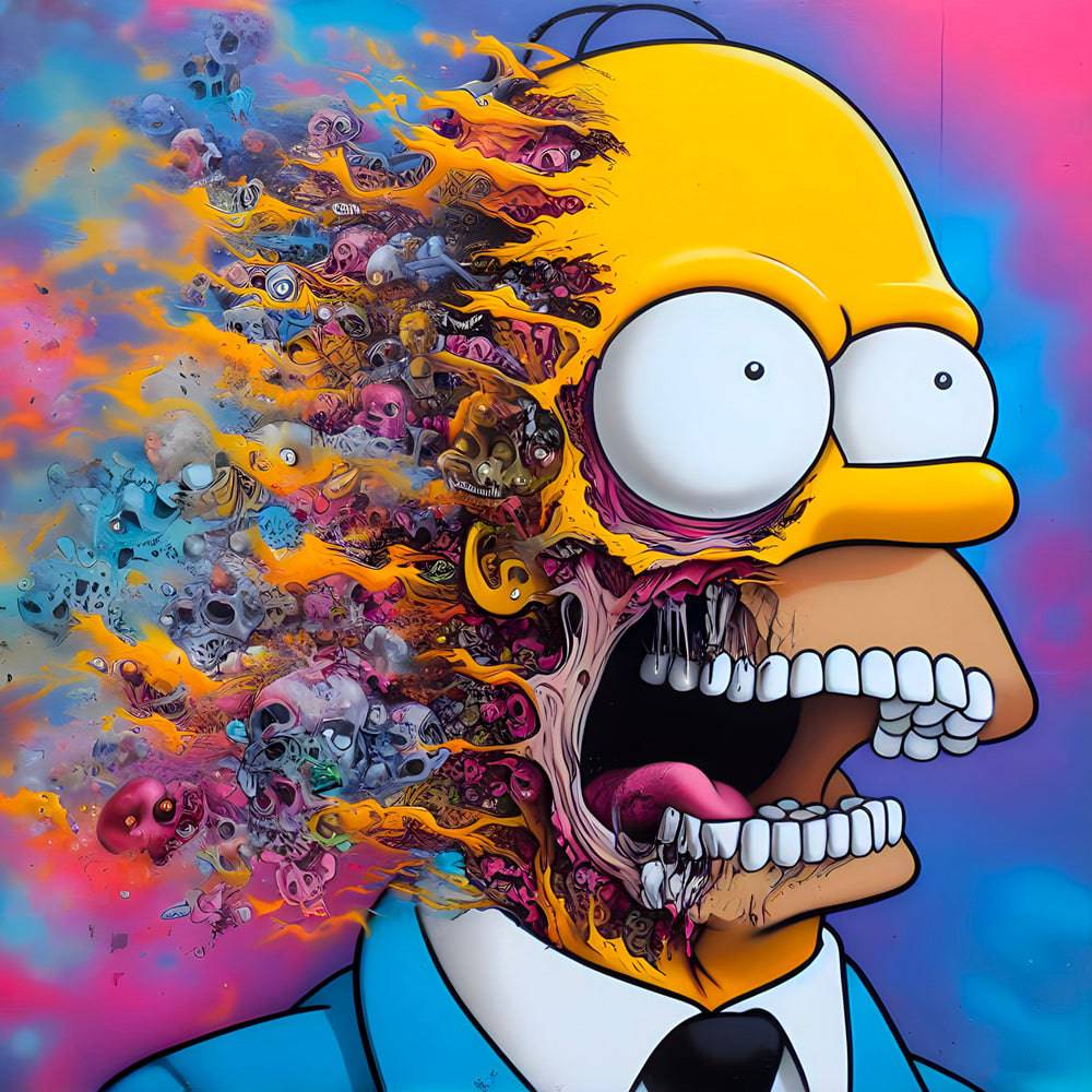 Tableau Simpson - Homer Fusion Street Art - Décoration Murale Design - Fabulartz.fr