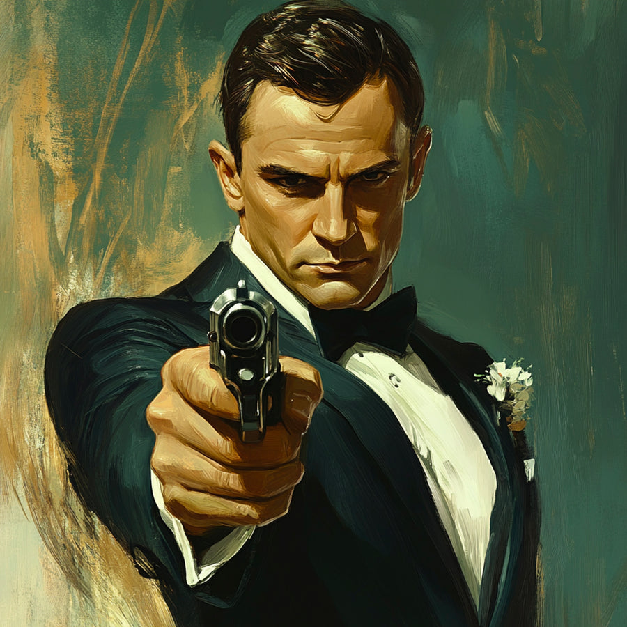 Mafia pittorica - L'elegante pistolero - Cornice moderna déco