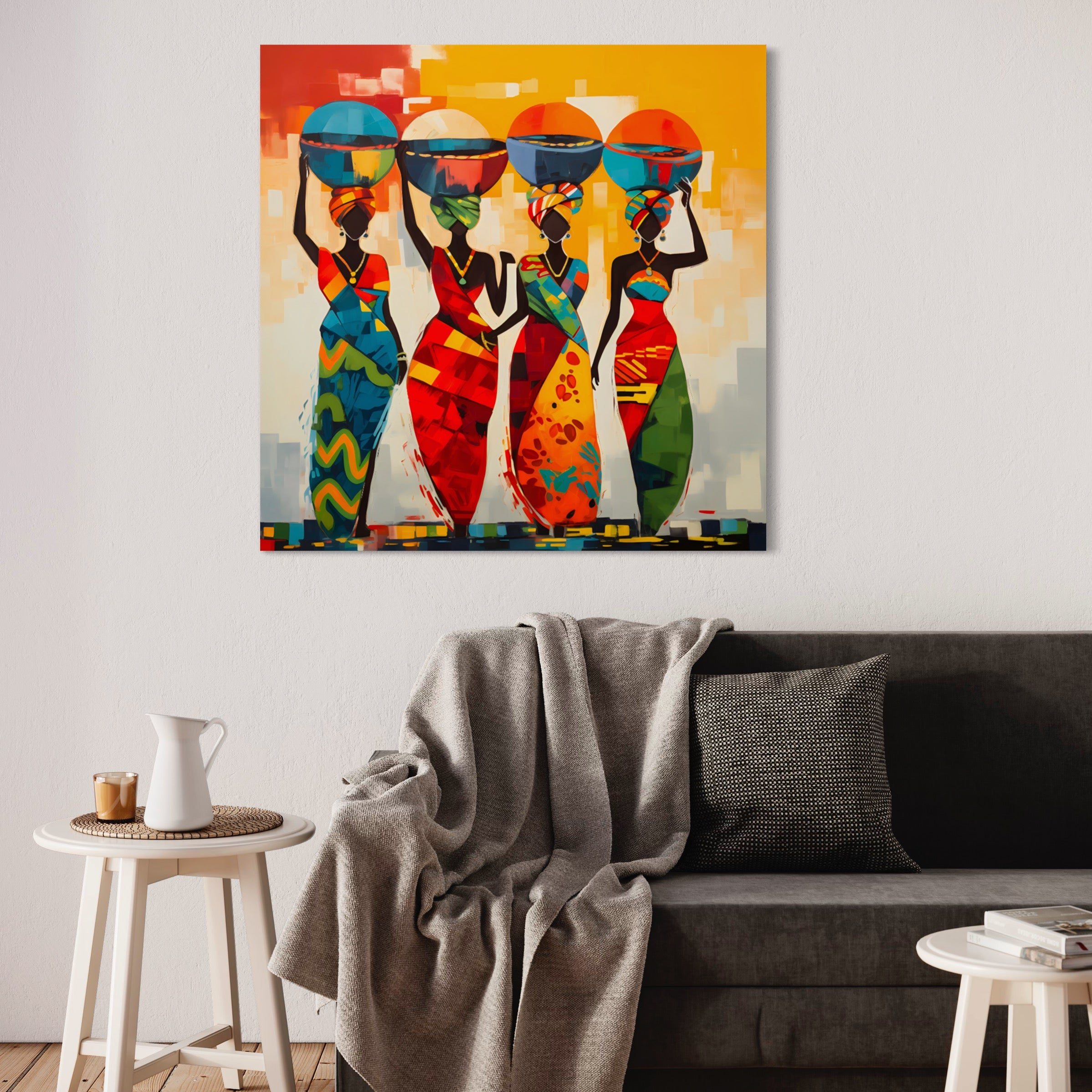 Tableau Africain Coloré – Dynamisme et Tradition en Harmonie - Fabulartz.fr