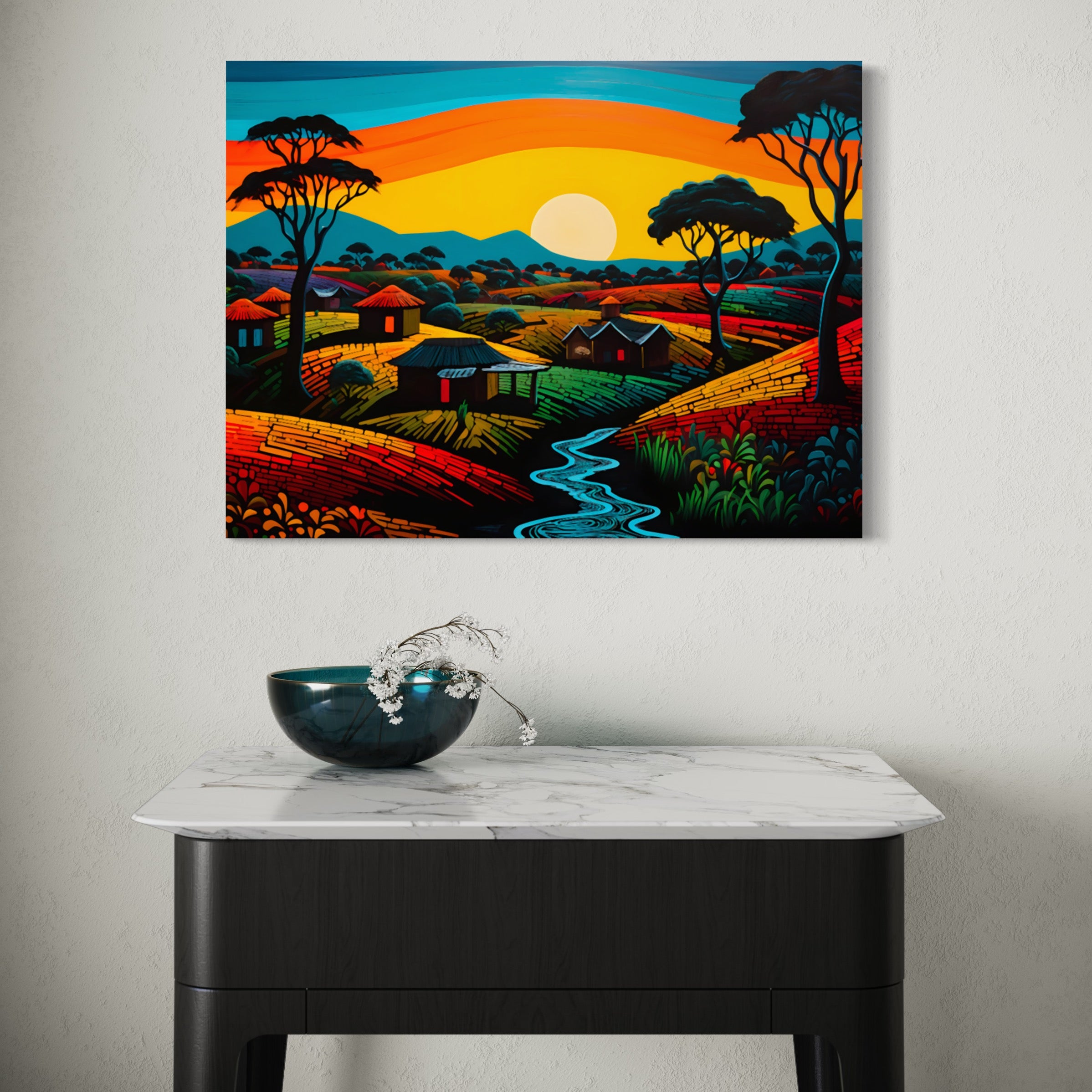 Tableau Africain Coloré et Moderne – Décoration Ethnique - Fabulartz.fr