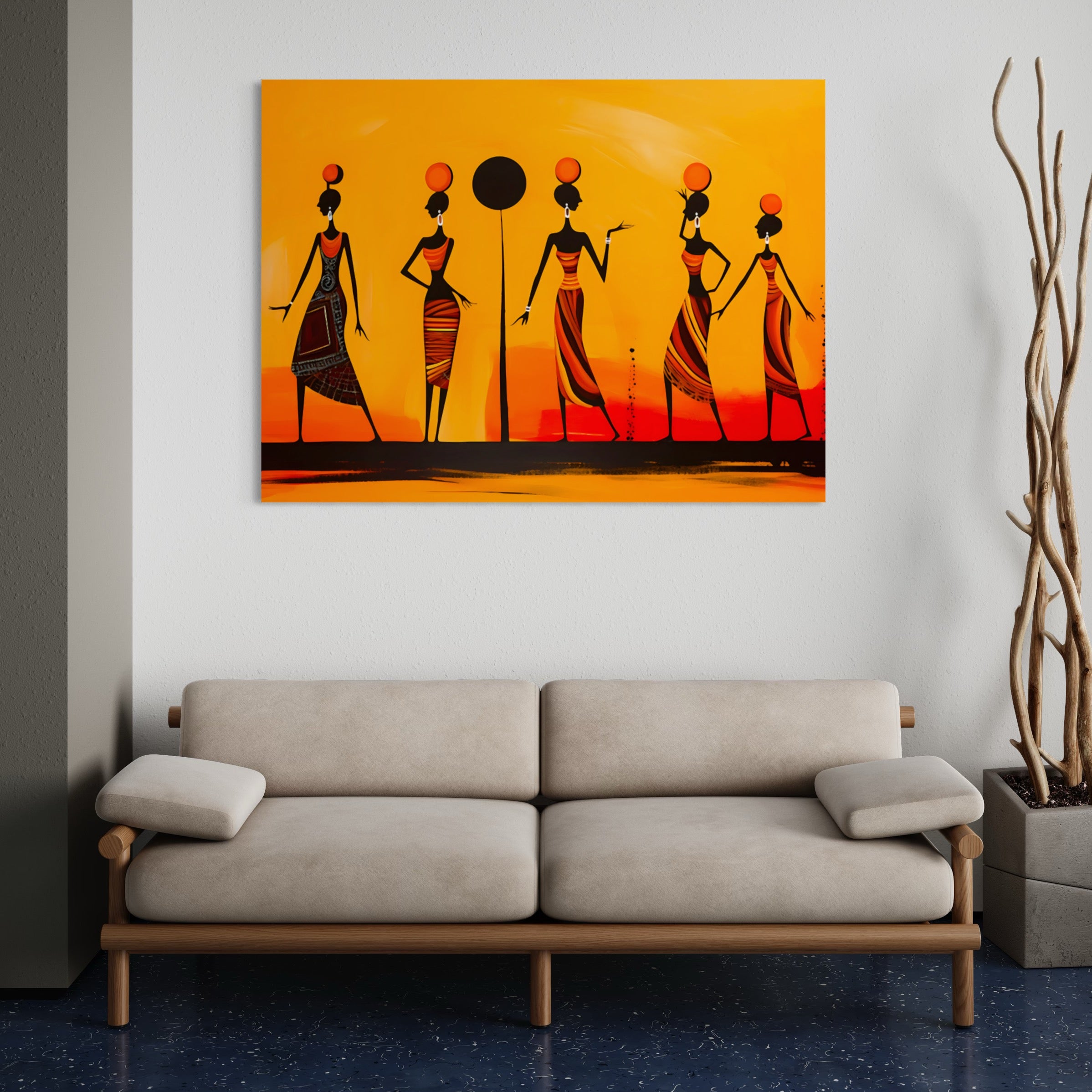 Tableau Africain Sérénité au Crépuscule – Élégance et Paix - Fabulartz.fr