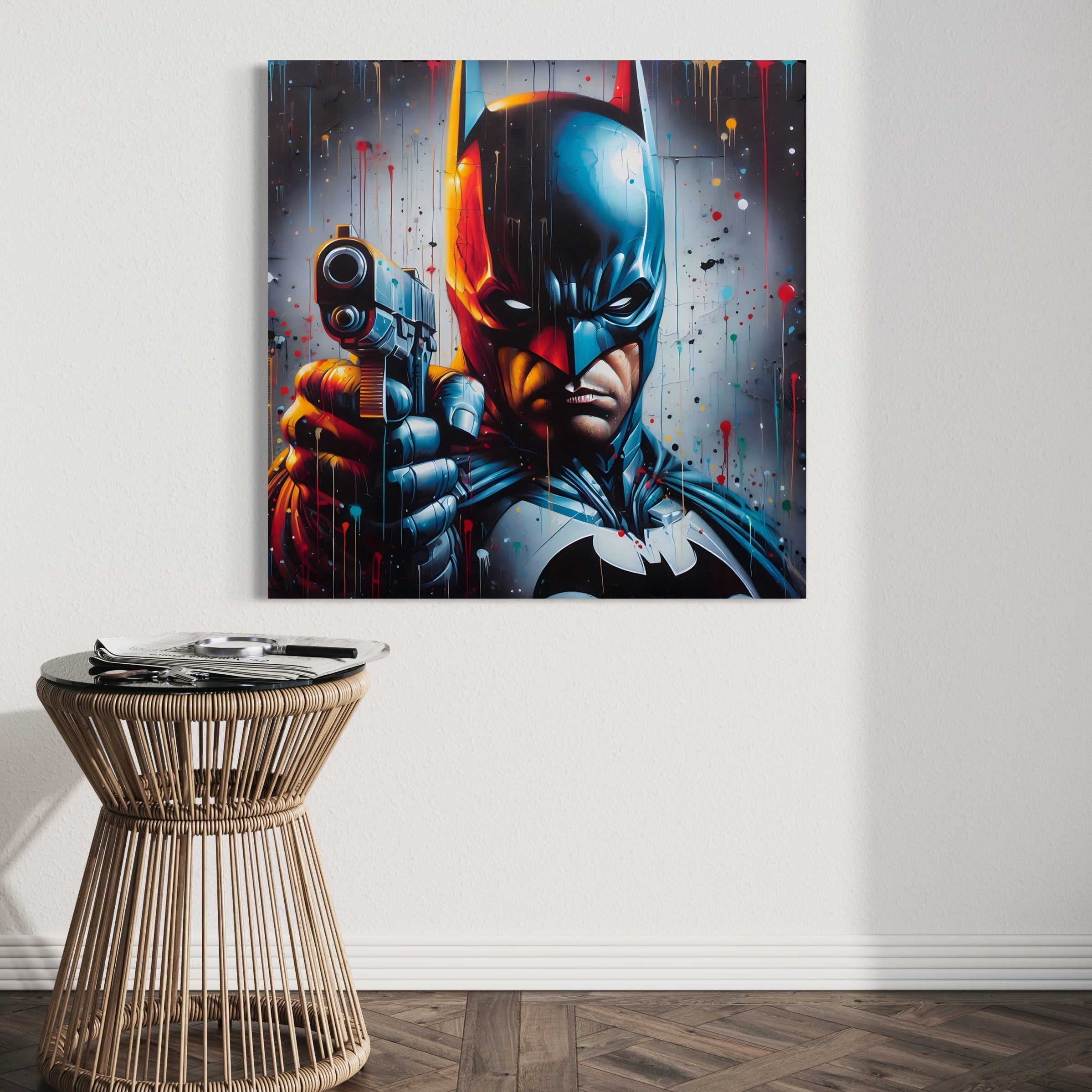 Tableau Batman avec Pistolet - Décoration Murale Dramatique - Fabulartz.fr