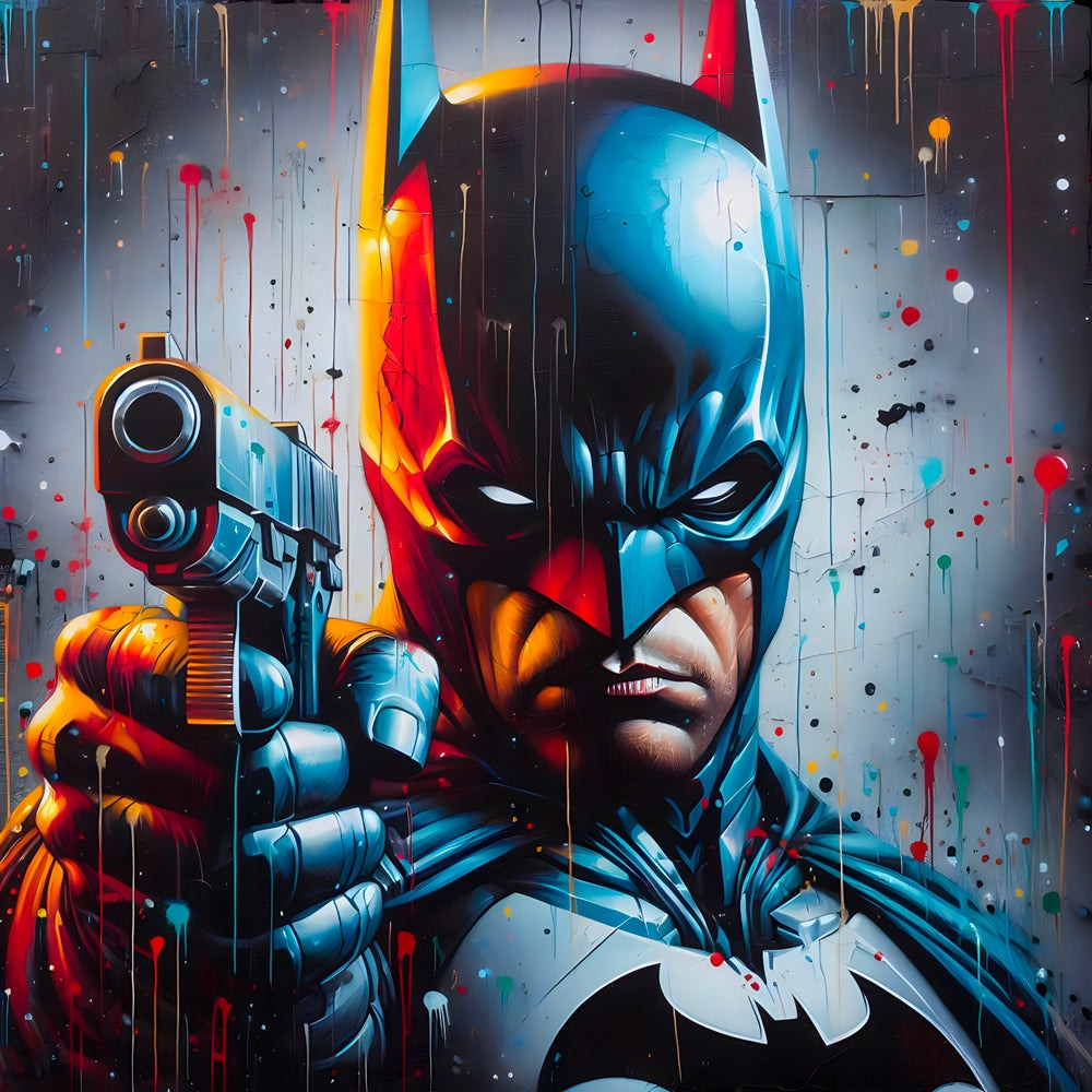 Tableau Batman avec Pistolet - Décoration Murale Dramatique - Fabulartz.fr
