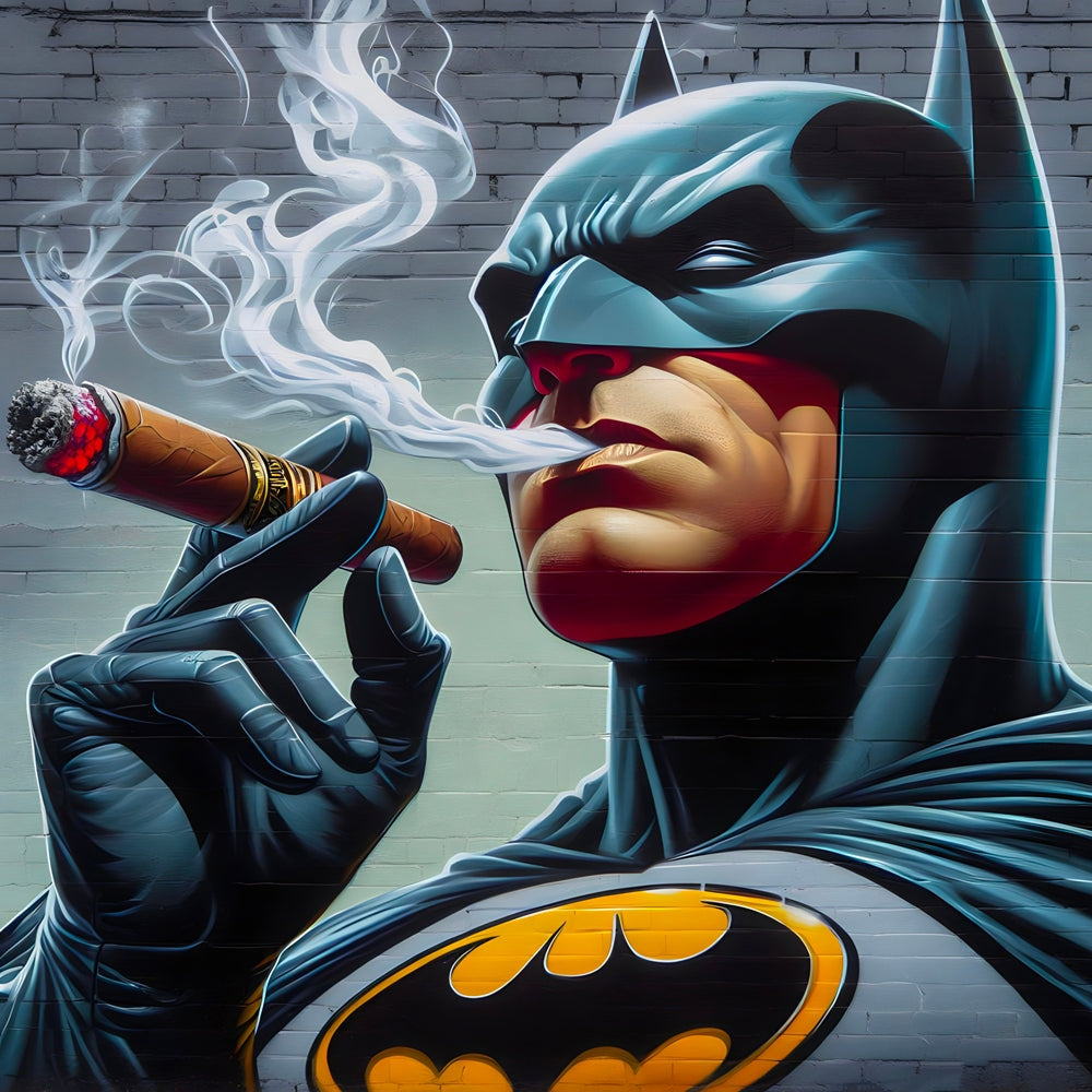 Tableau Batman Fumeur Cigare - Décoration Murale Élégante - Fabulartz.fr