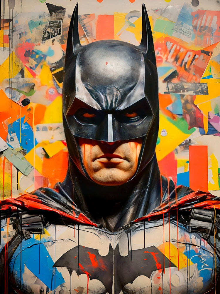 Tableau Batman Graffiti Coloré - Décoration Murale Moderne - Fabulartz.fr