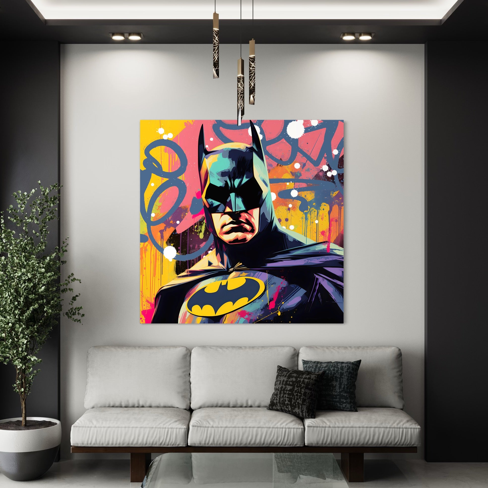 Tableau Batman Graffiti - Décoration Murale Urbaine - Fabulartz.fr
