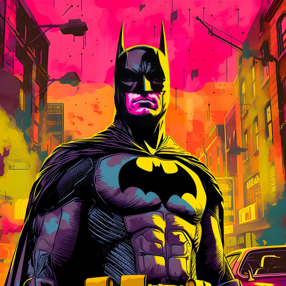 Tableau Batman Urbain - Décoration Murale Colorée - Fabulartz.fr