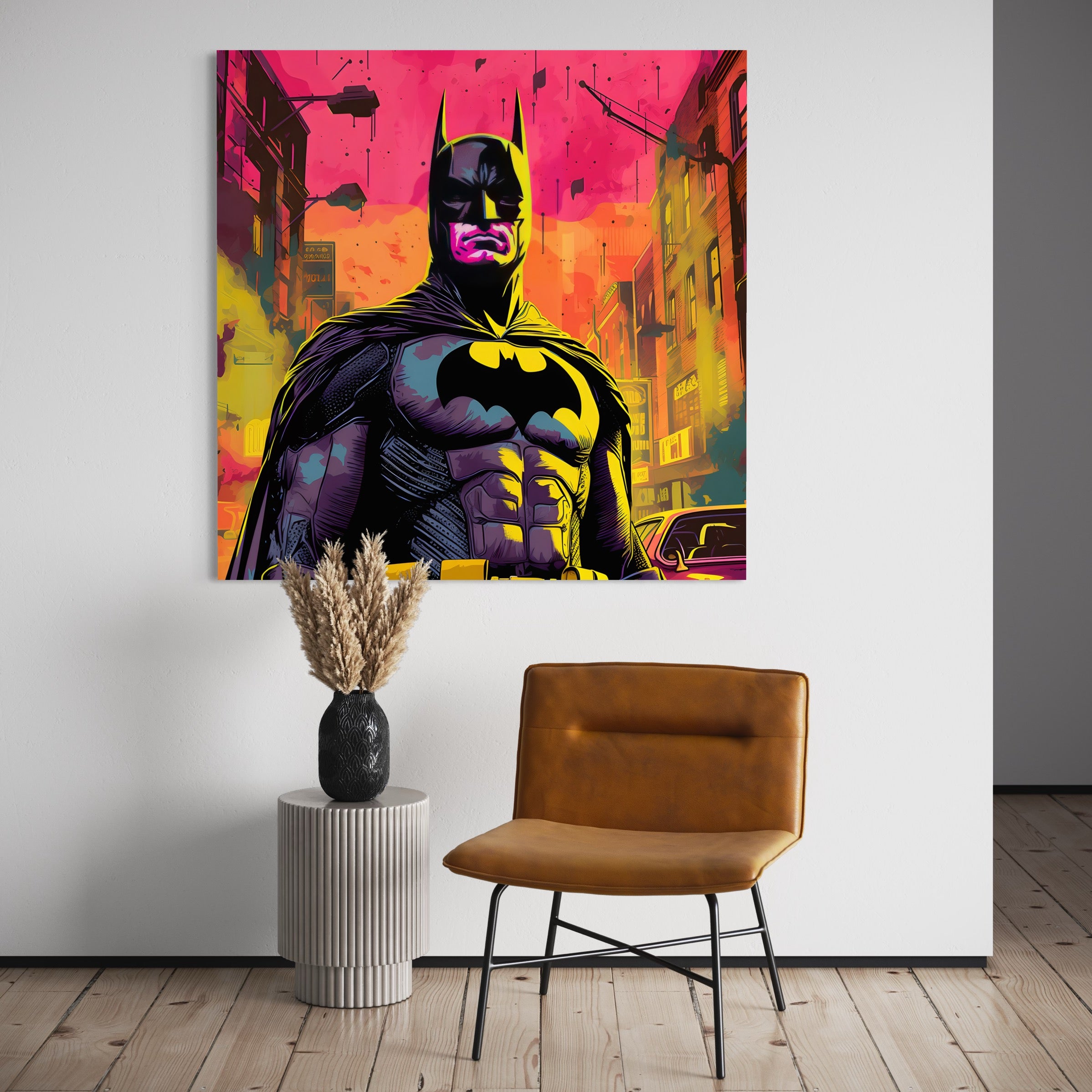 Tableau Batman Urbain - Décoration Murale Colorée - Fabulartz.fr