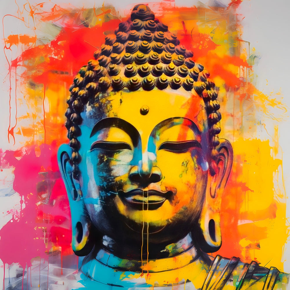 Tableau Bouddha Moderne - Zen Vibrant & Décoration Murale Contemporaine - Fabulartz.fr
