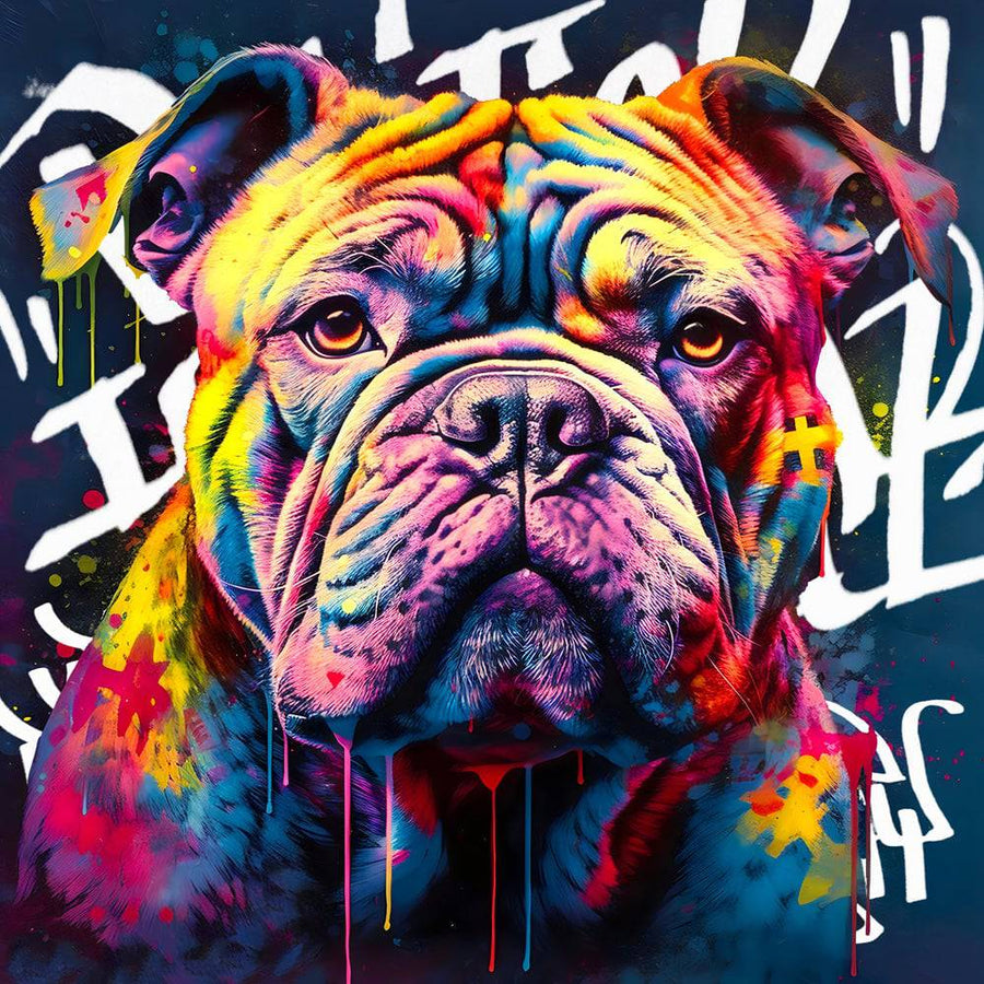 Tableau Pop Art Bulldog Expressif - Décoration Murale & Design