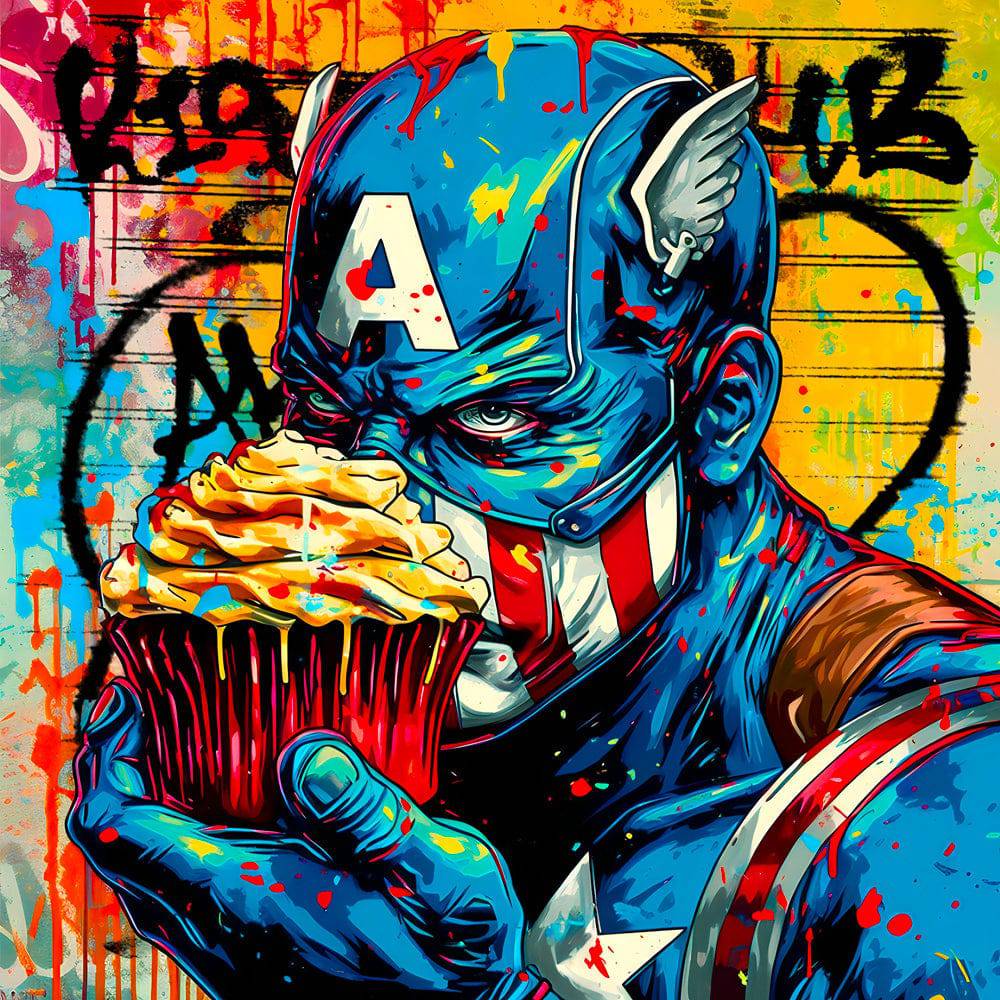 Tableau Captain America - Marvel - Déco - Moderne - Fabulartz.fr 