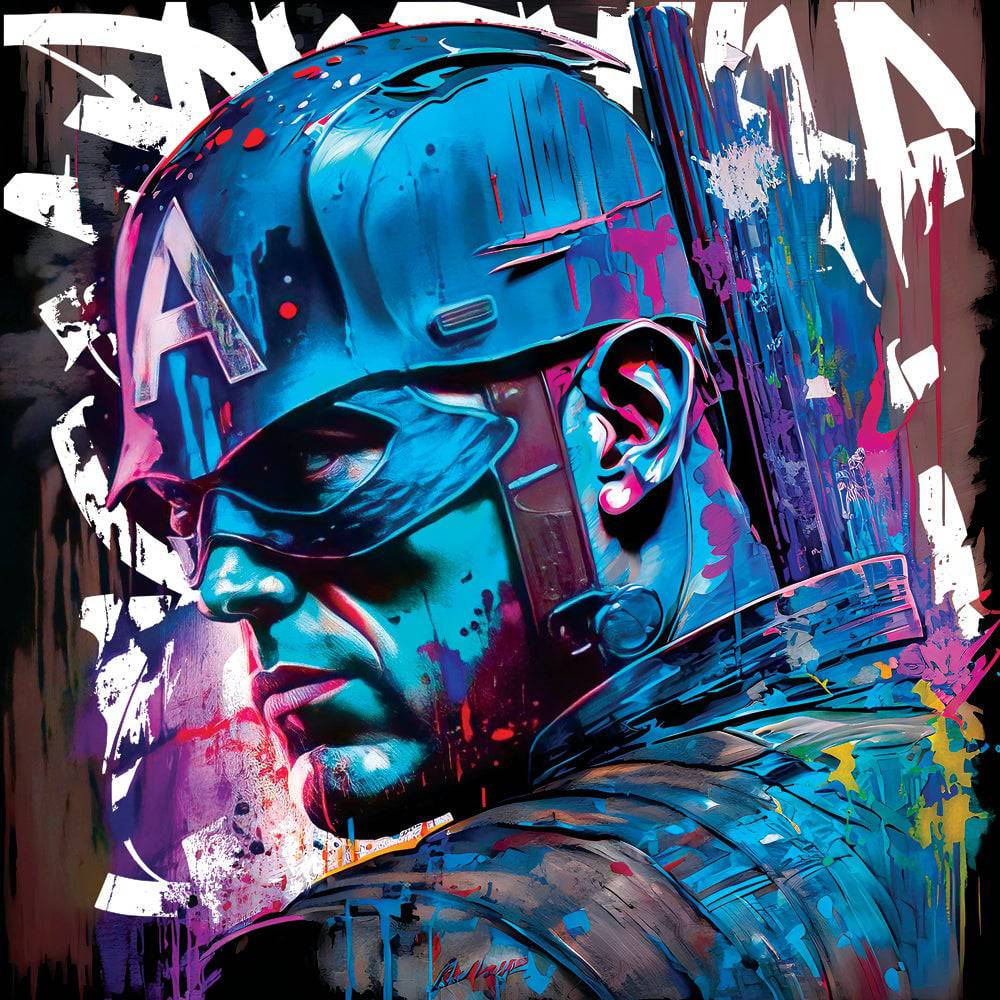 Tableau Captain America - Pop Art - Deco - Moderne - Fabulartz.fr