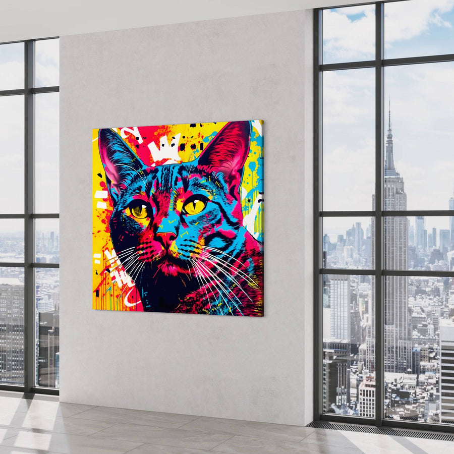 Tableau Chat Pop Art - Cadre Design