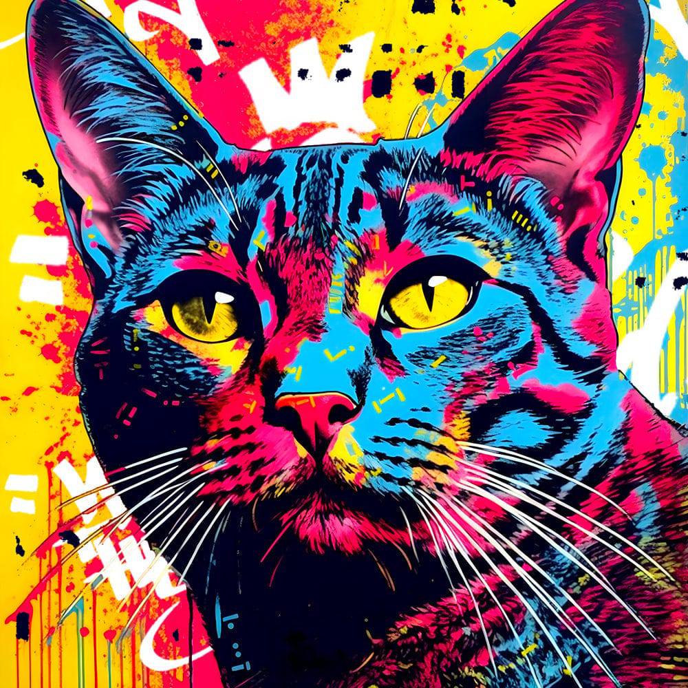 Tableau Chat Pop Art - Toile Design - Fabulartz.fr 