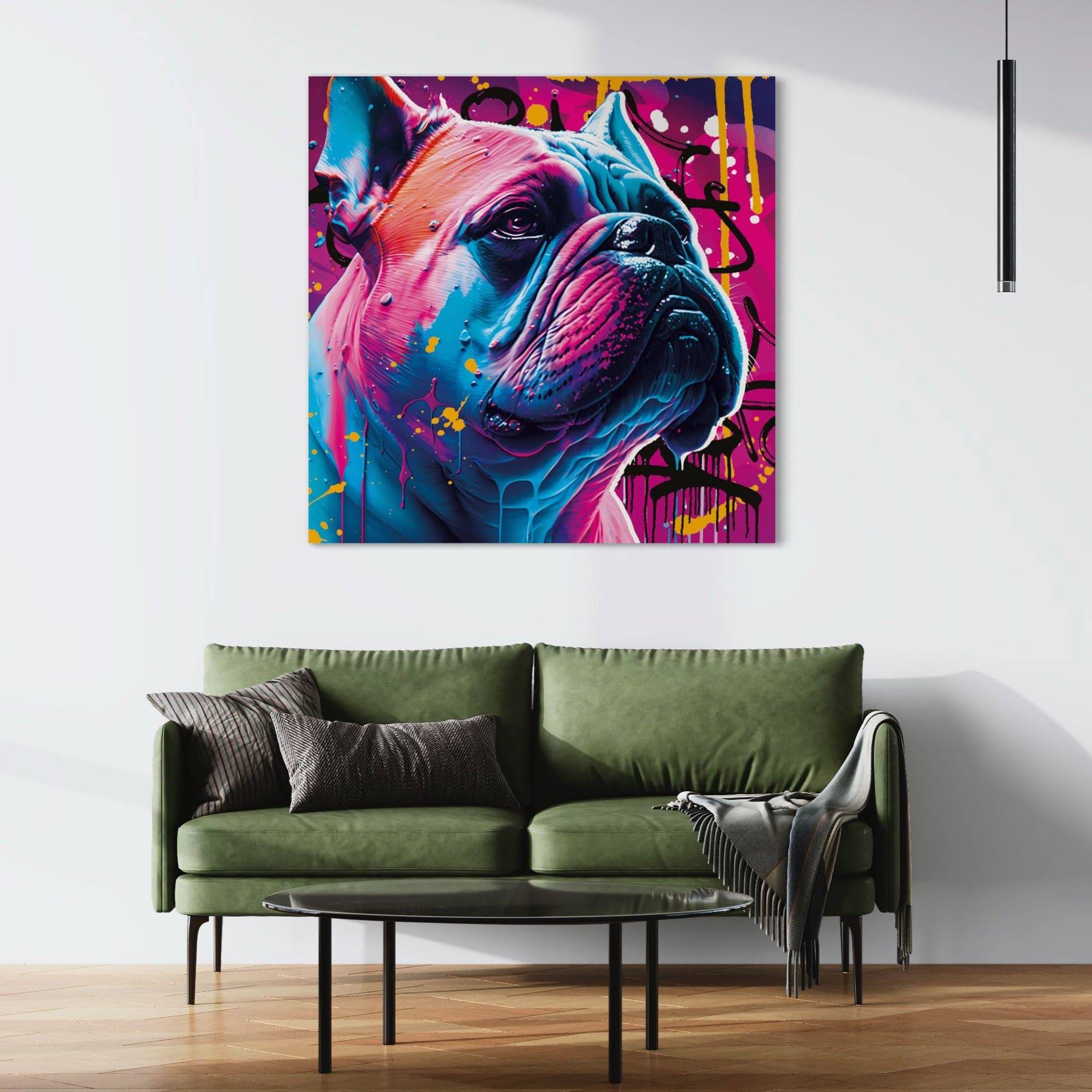 Tableau Chien Bulldog Coloré - Pop Art Moderne - Fabulartz.fr