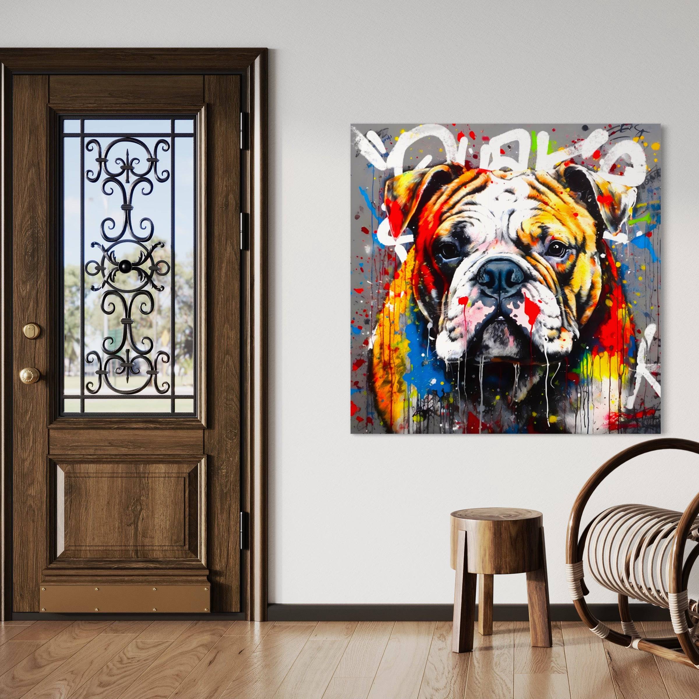 Tableau Chien Bulldog Pop Art - Déco Moderne - Fabulartz.fr 