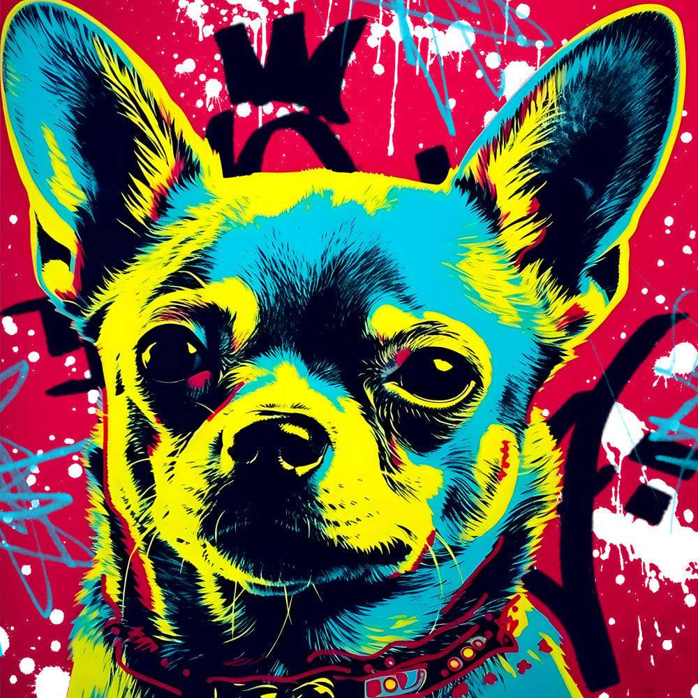 Tableau Chihuahua Pop Art - Toile Originale et Moderne - Fabulartz.fr