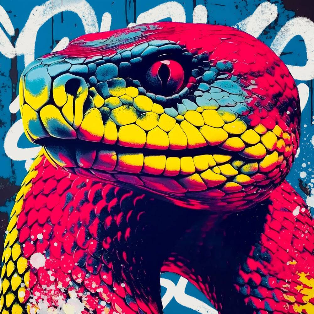 Tableau Coloré Serpent Pop Art - Fabulartz.fr