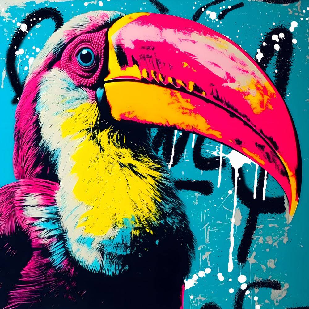 Tableau Coloré Toucan - Art Mural Moderne - Fabulartz.fr