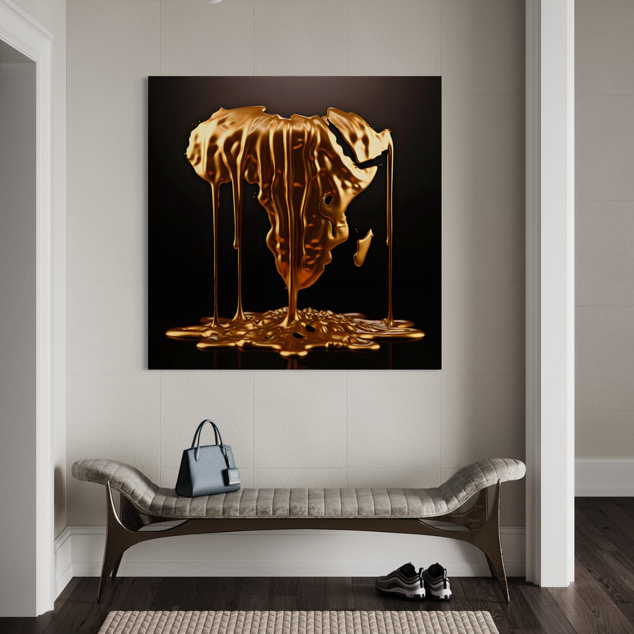 Tableau Africain Carte en Or – Contemporain Moderne