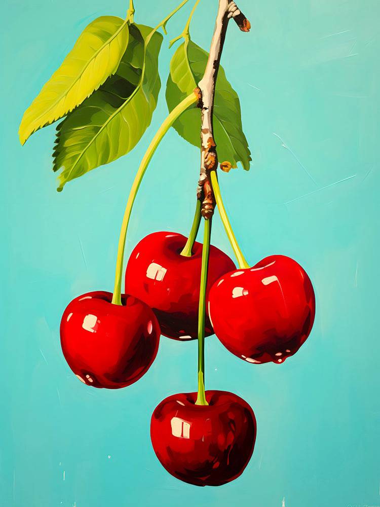 Tableau Cuisine Cerises - Cadre Déco Coloré Moderne - Fabulartz.fr