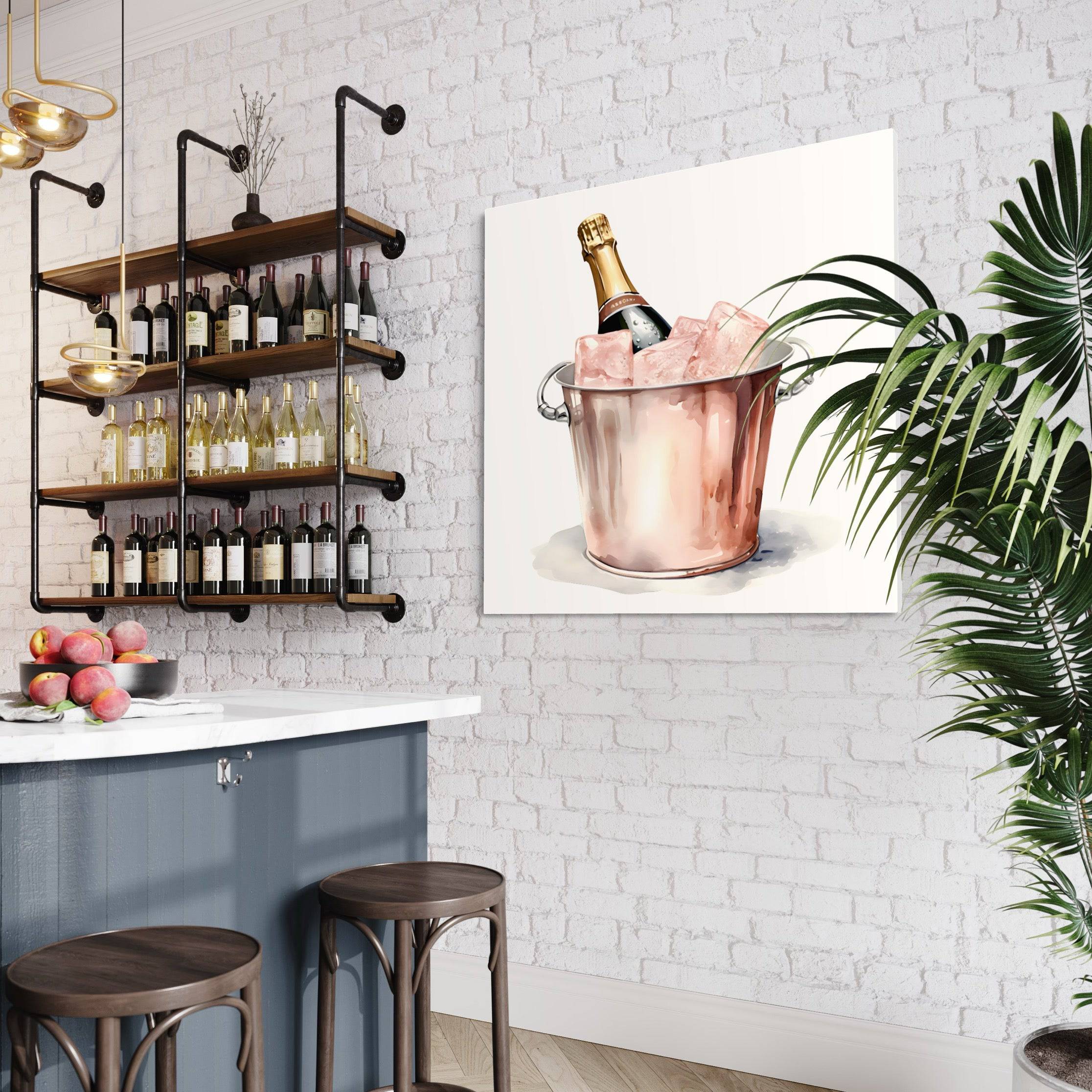 Tableau Cuisine Champagne Rosé - Déco Murale - Fabulartz.fr
