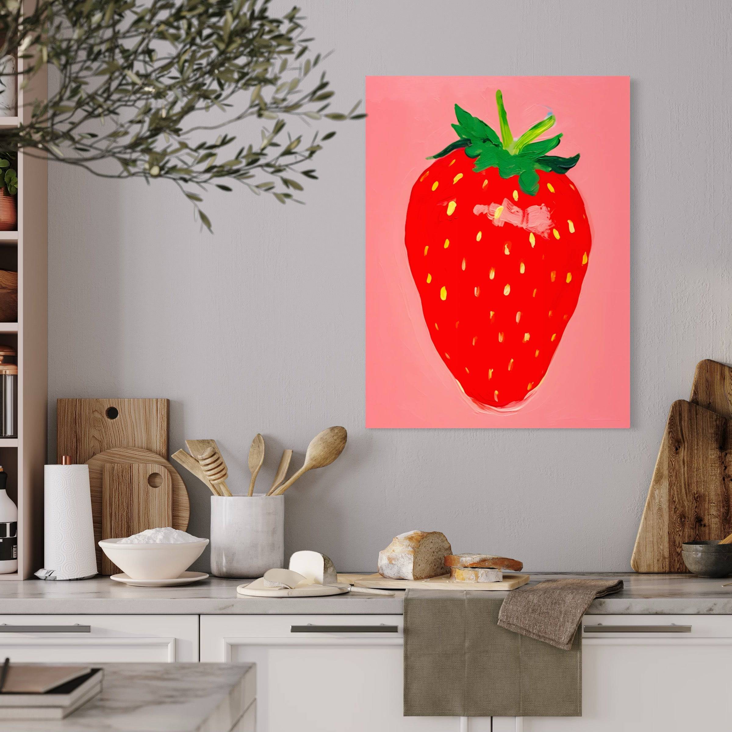 Tableau Cuisine Fraise - Déco Murale Moderne - Fabulartz.fr