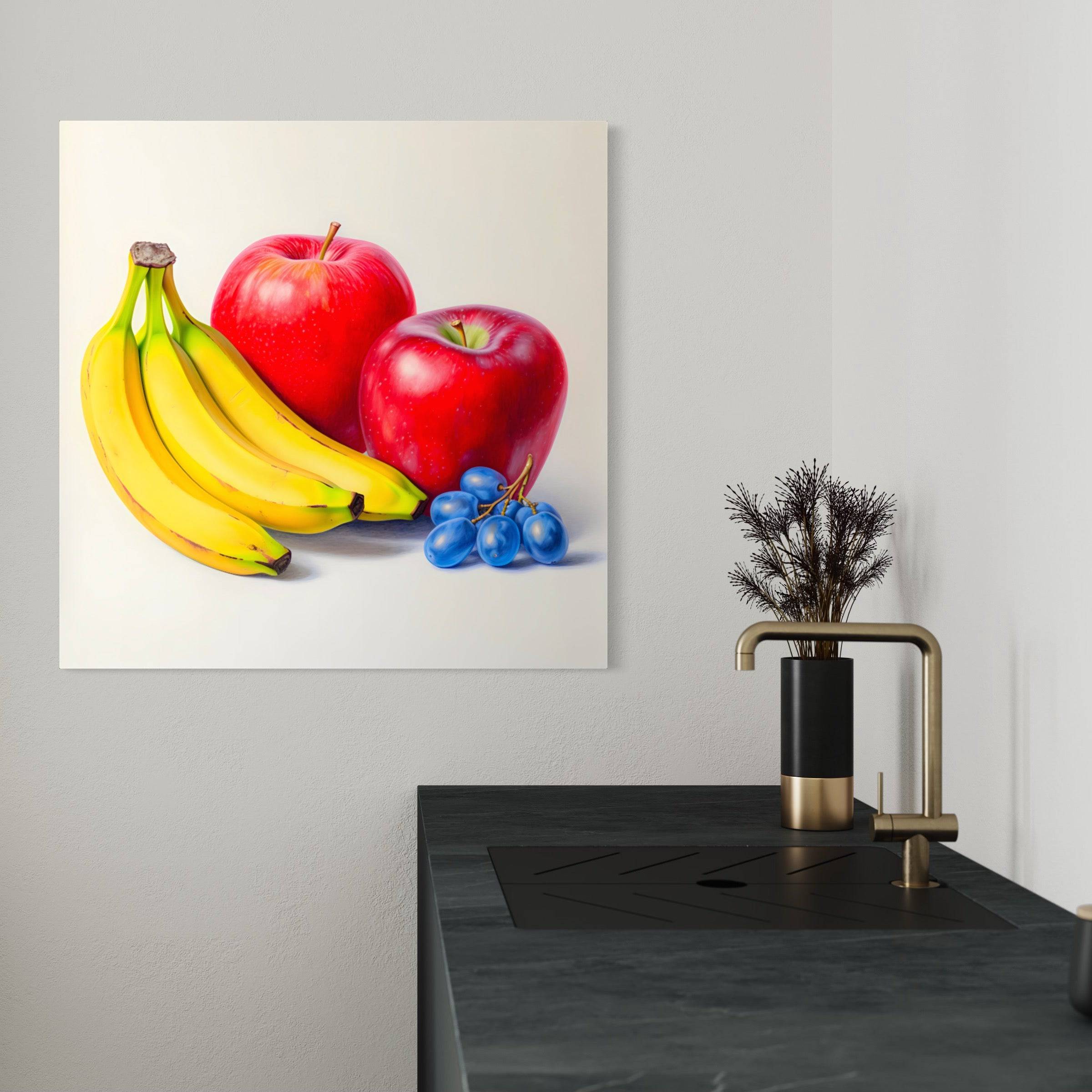 Tableau Cuisine Pomme et Banane - Harmonie Fruitée - Fabulartz.fr