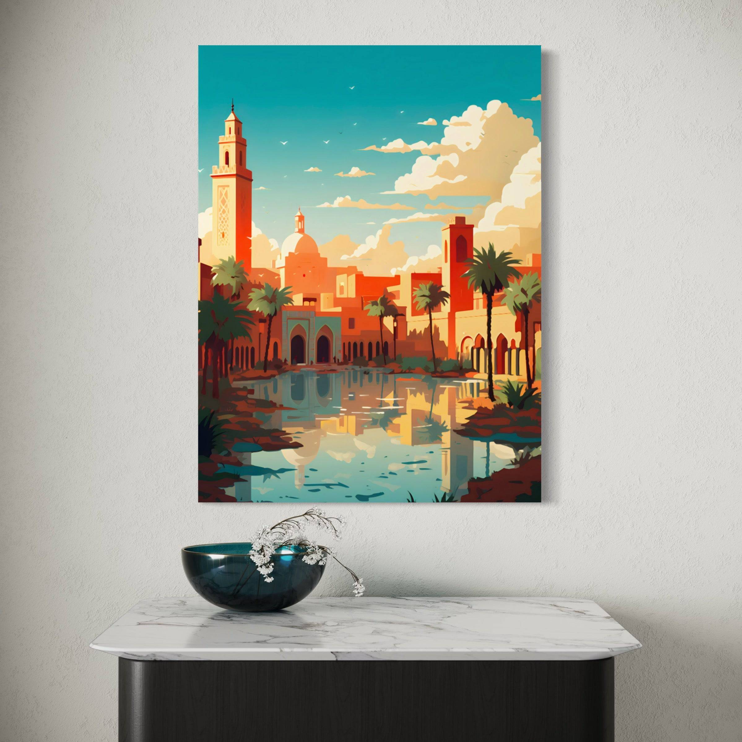 Tableau d'Orient: Serenité d'un Paysage Urbain - Fabulartz.fr