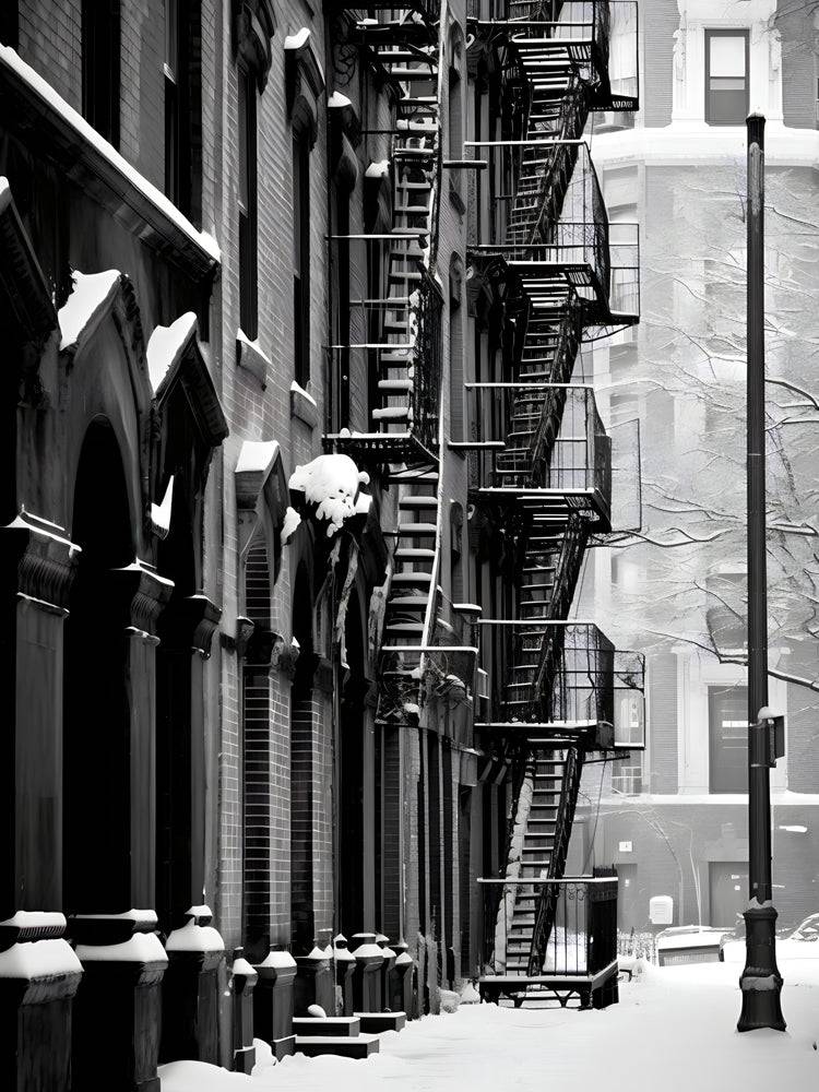 Tableau New York Ruelle en Hiver - Décoration Murale Design & Déco - Fabulartz.fr