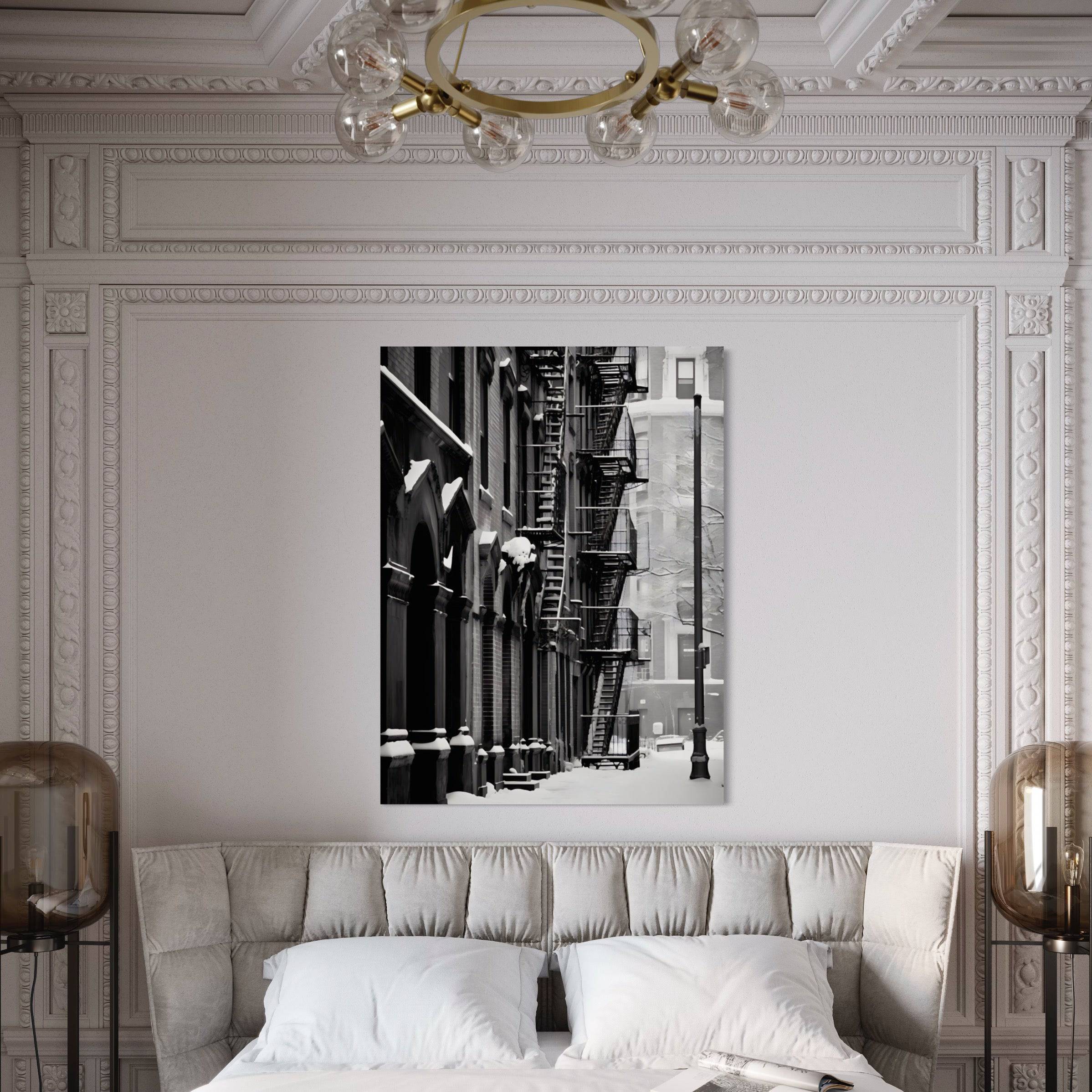 Tableau New York Ruelle en Hiver - Décoration Murale Design & Déco - Fabulartz.fr