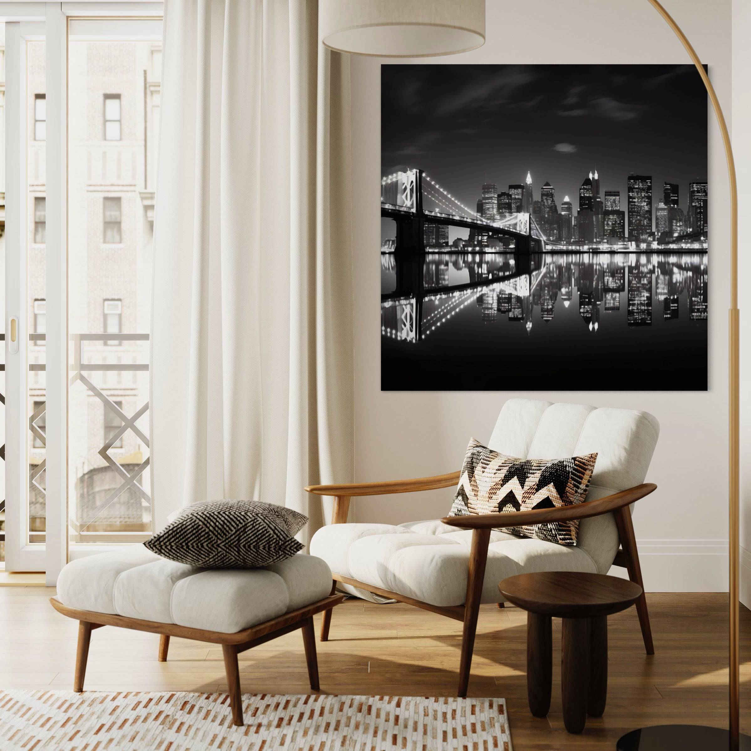 Tableau New York Pont de Brooklyn - Décoration Murale Design & Déco - Fabulartz.fr