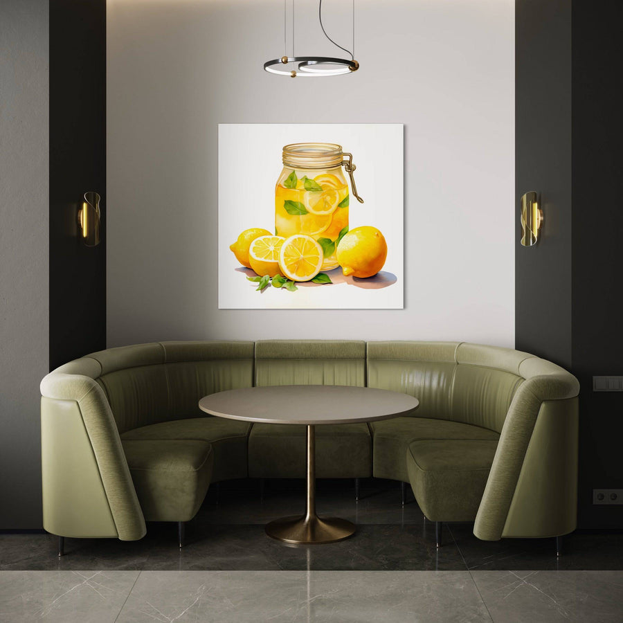 Tableau Cuisine "Infusion Citronnée" - Décoration Murale Élégante
