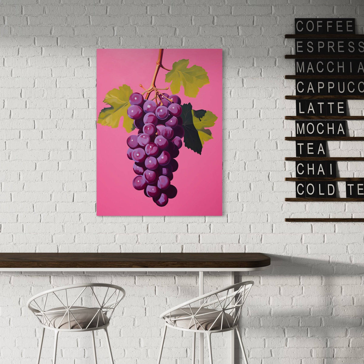 Tableau Cuisine "Grappe De Rêve" - Décoration Murale Élégante ...