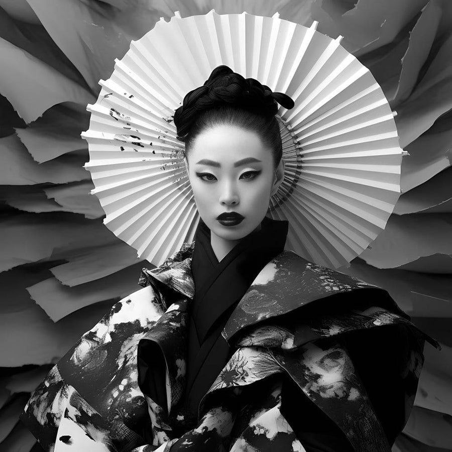 Tableau Japon Geisha au Parasol - Décoration Murale Exotique et Chic